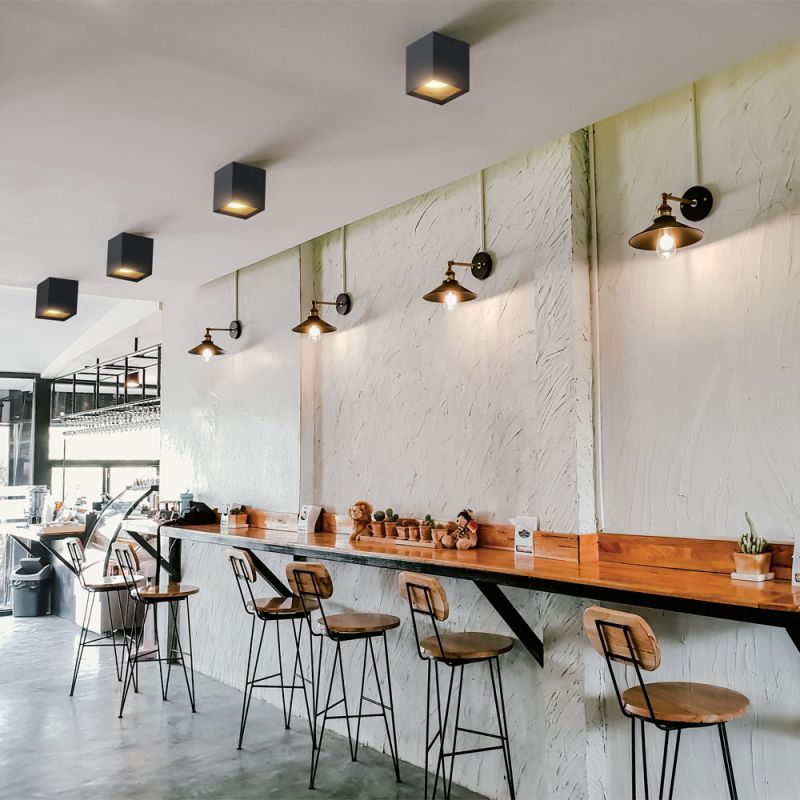 Xanlite - Plafonnier GU10 50W 2700K Carré large Noir et or - PL50CLNO - 2