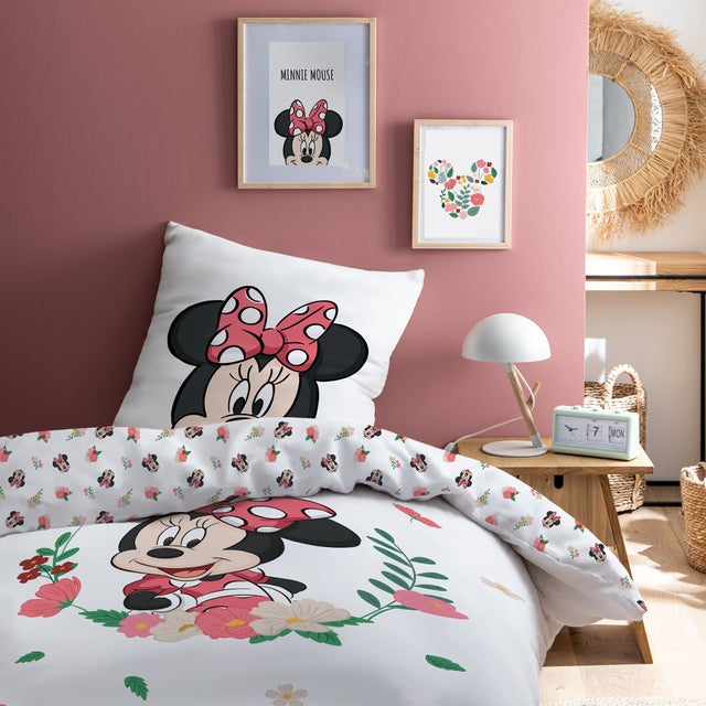 Parure de lit imprimée 100% coton, DISNEY HOME MINNIE FLOWER