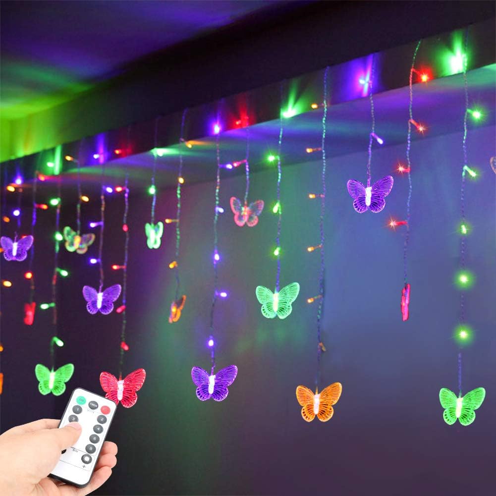 Guirlande Lumineuse Papillon LED 3 Mètres - 20 Lumières USB Blanc Chaud - Décoration Noël, Mariage, Chambre, Extérieur - 6