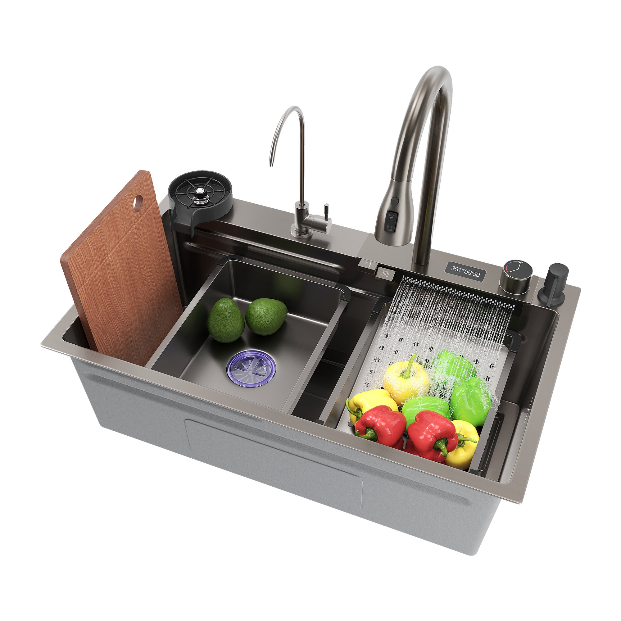 Lavello Da Cucina A Scomparsa Per Camper - Acciaio Inox, Con Rubinetto E Coperchio - Foto 6