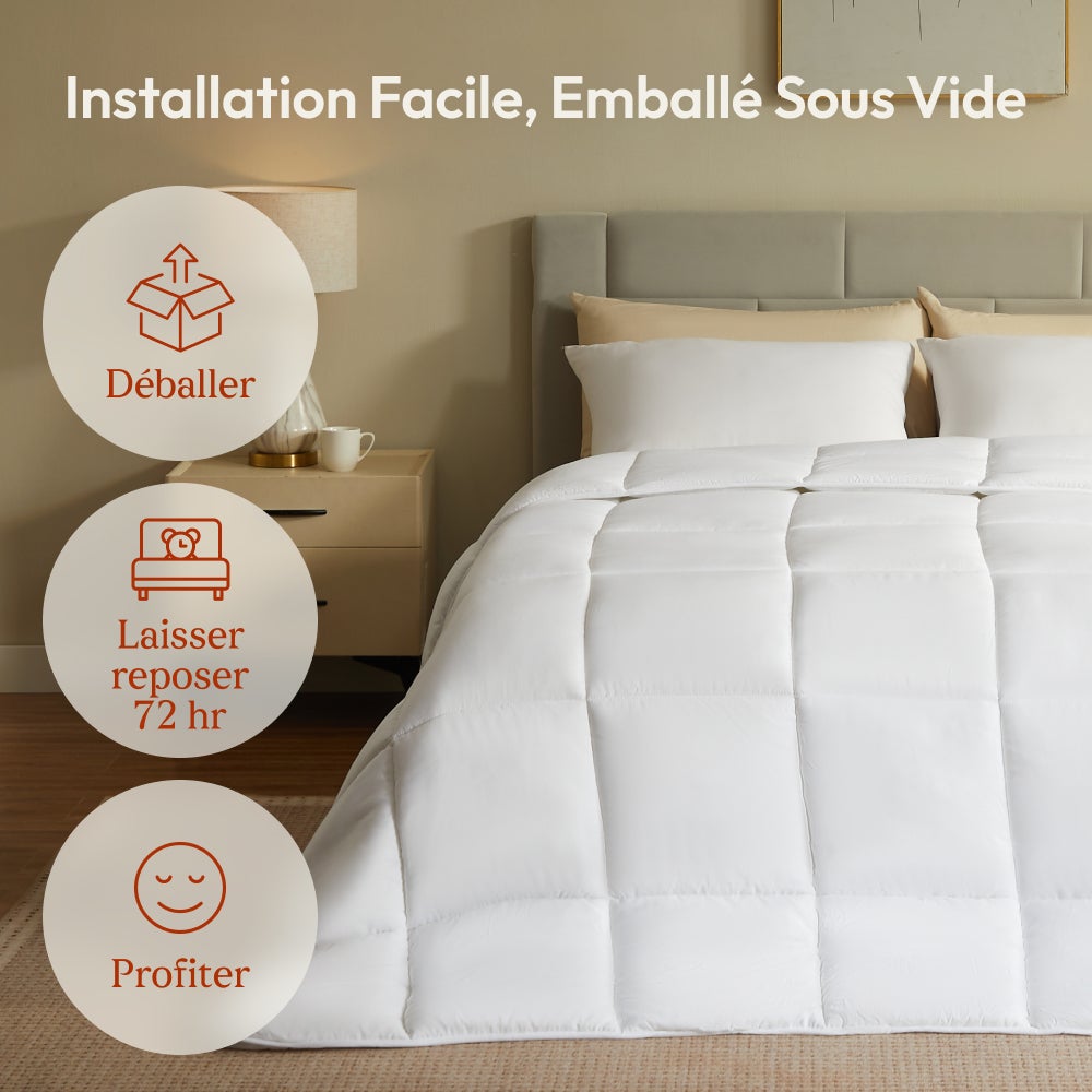 CASABEL Couette 240x260 cm, 450 gsm Polyester 4 Saisons, Respirante, Thermorégulatrice, Lavable - 6