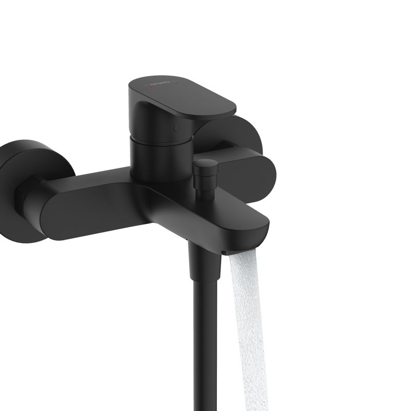 Jednouchwytowa bateria Hansgrohe wannowa do montażu natynkowego Rebris S czarny matowy