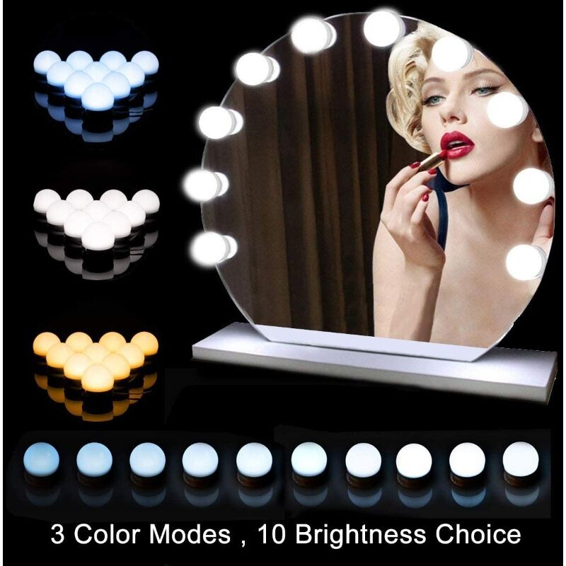Kit d'éclairage LED à intensité variable pour miroir de salle de bain ...