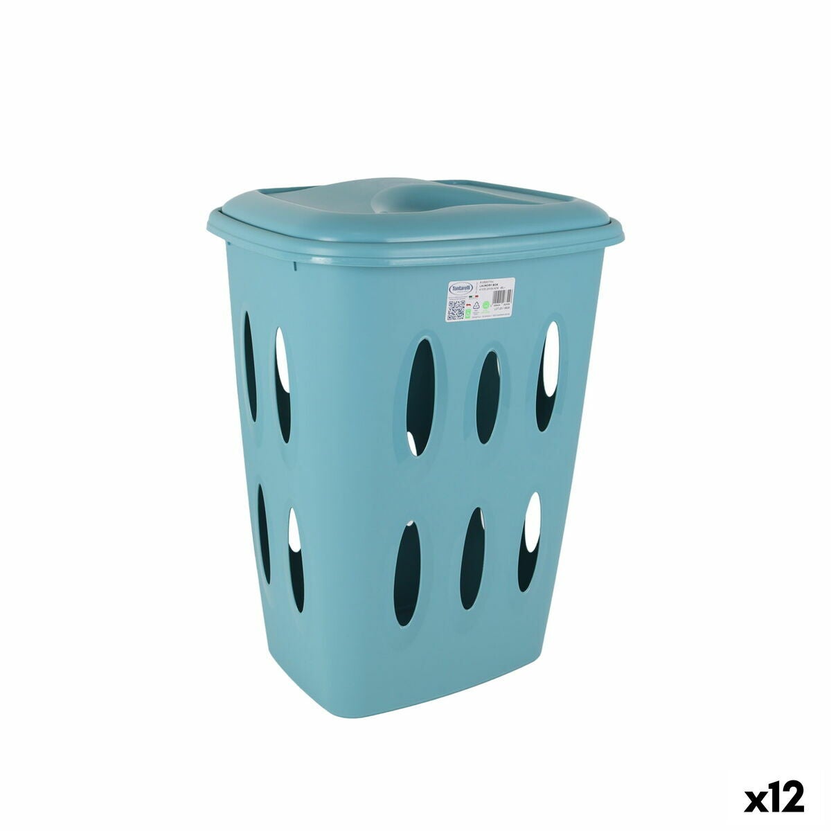Scolapiatti Tontarelli Con Vassoio 47x38 Cm - 12 Scomparti E Portaposate, Lavabile In Lavastoviglie, Colore Blu