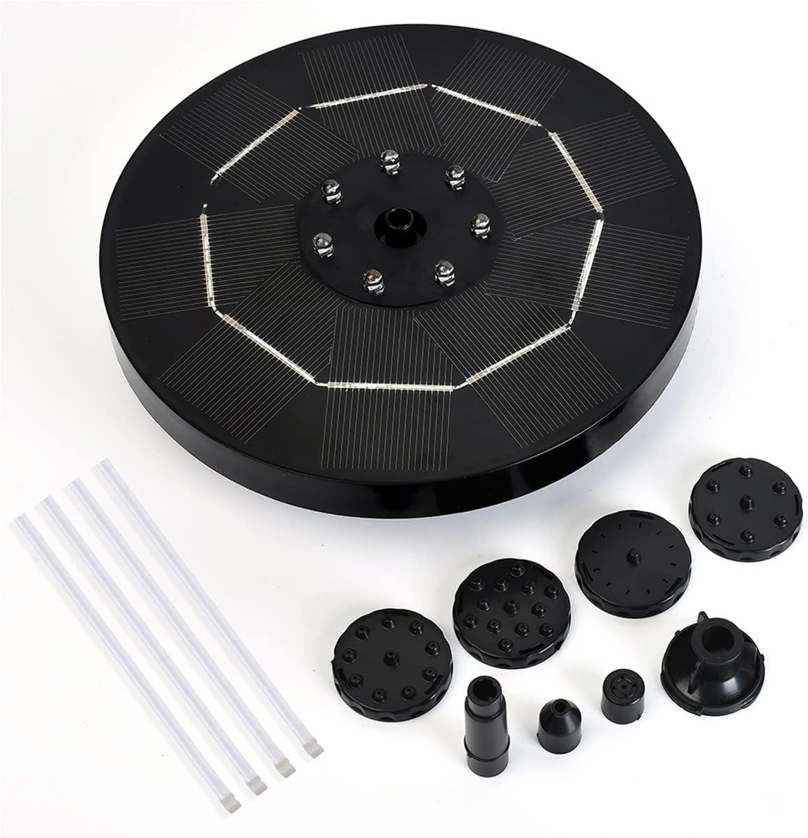 Pompa wodna do fontanny z panelem słonecznym, pompa do oczka wodnego, 3,5 W (akcesoria w kolorze czarnym)