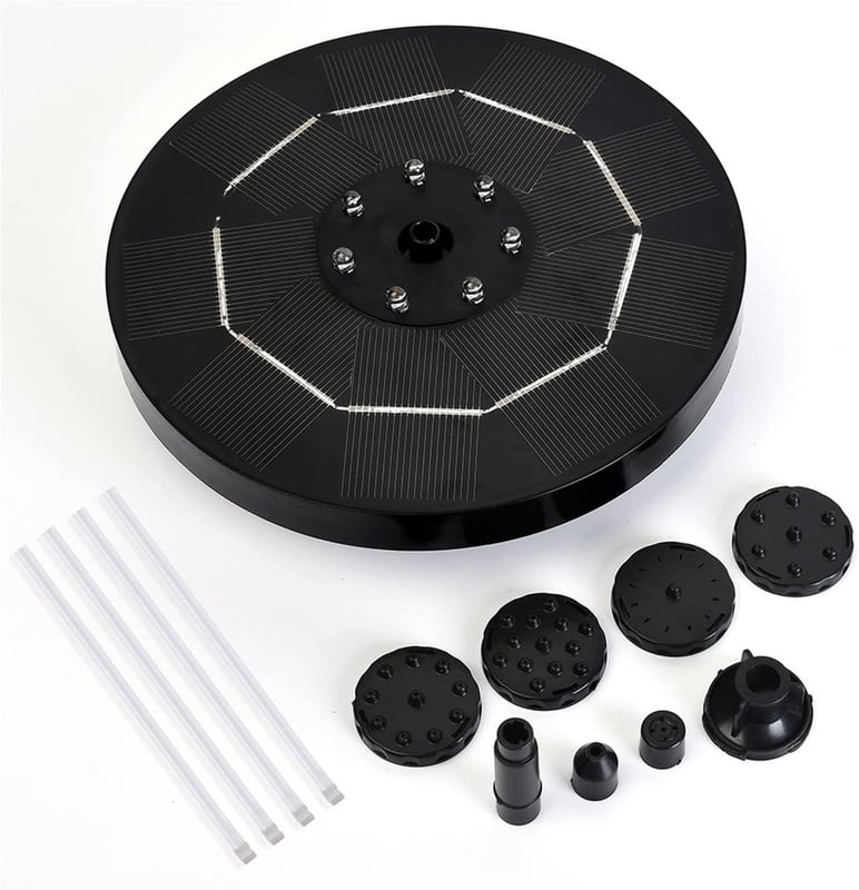 Pompa wodna do fontanny z panelem słonecznym, pompa do oczka wodnego, 3,5 W (akcesoria w kolorze czarnym)