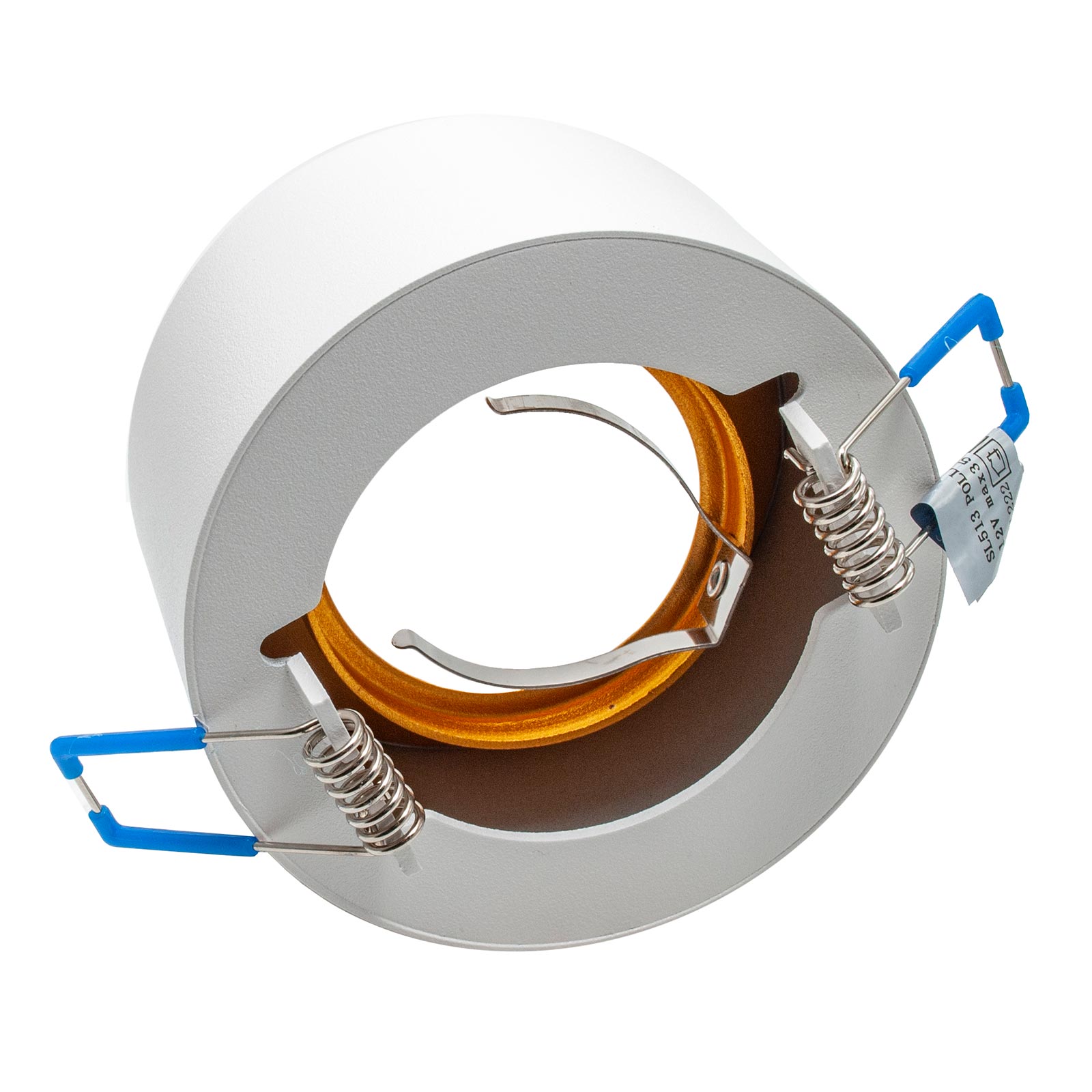 Portafaretto Tondo Orientabile Ad Incasso Per Soffitto Supporto Per Faretto Bianco E Oro Controsoffitta 80968886