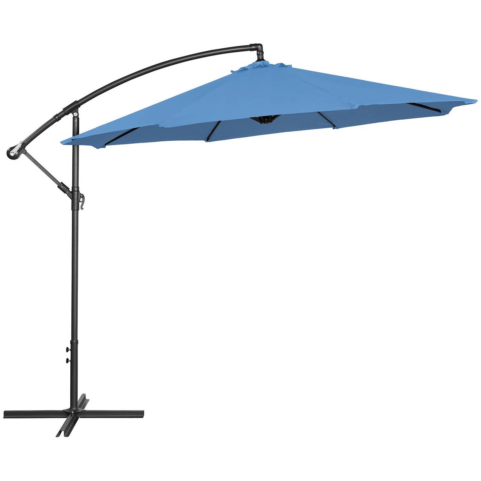 Parasol déporté - Uniprodo - Bleu - Dimensions du parasol&nbsp;: Ø&nbsp;300&nbsp;cm - Rond - 2