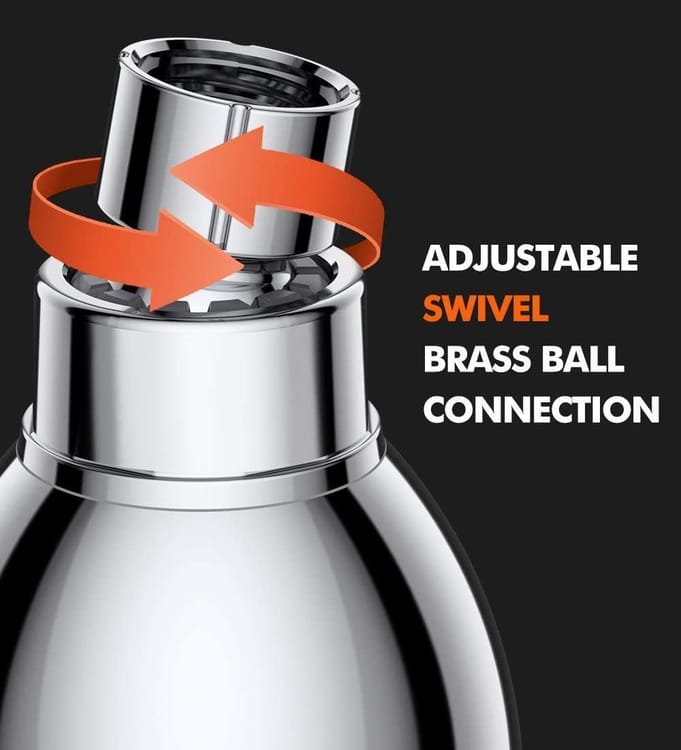 Pommeau de douche haute pression de 3 pouces, anti-obstruction, anti-fuite, pommeau de douche fixe, chrome - 3