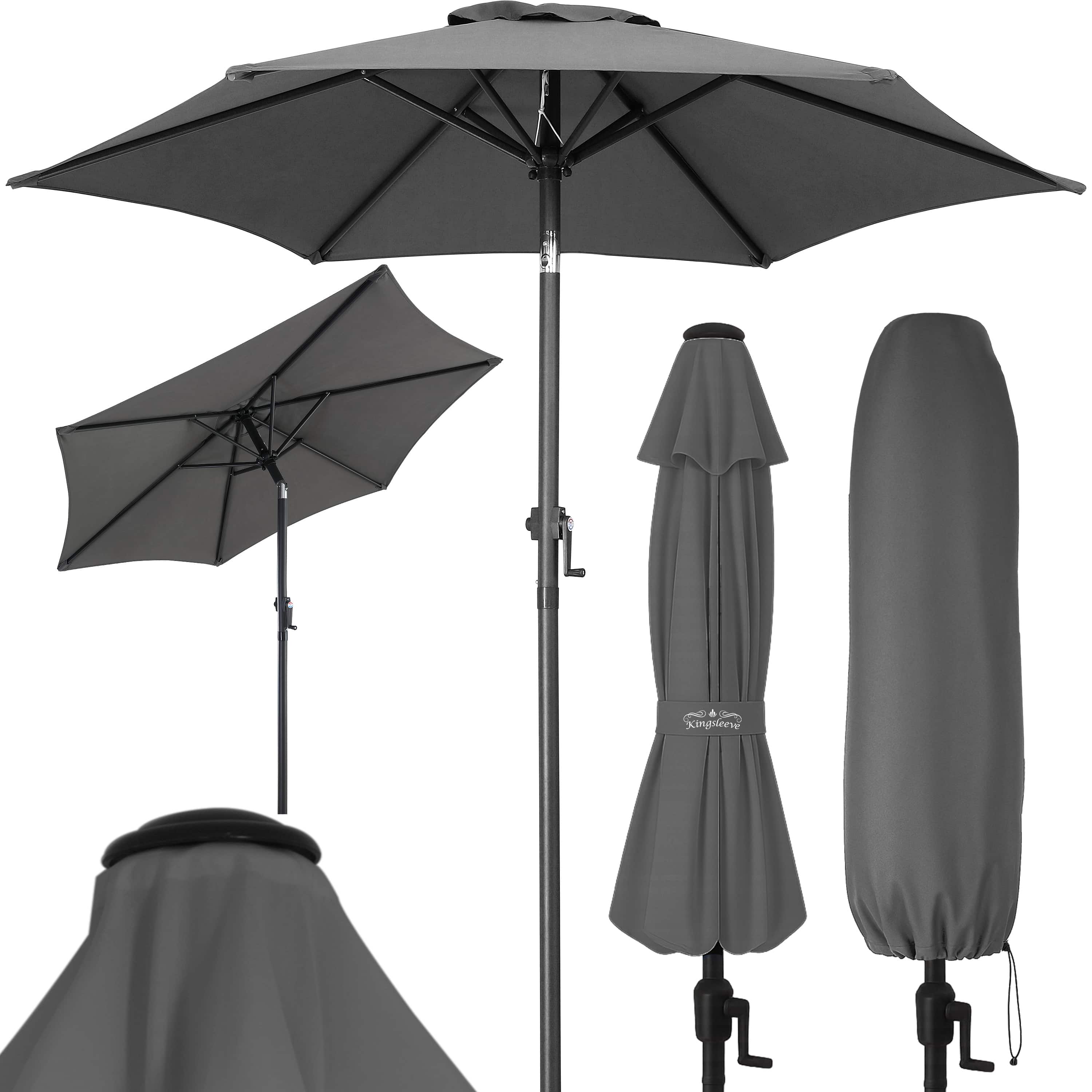 KINGSLEEVE Parasol inclinable Ø200cm Anthracite - 2