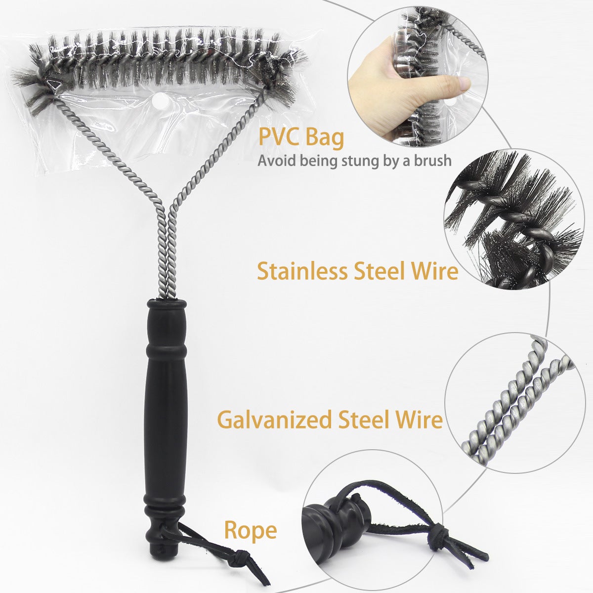 Tête de coupe de brosse métallique universelle en acier, 6/8 pouces Tête de coupe de brosse métallique universelle en acier, 6/8 pouces