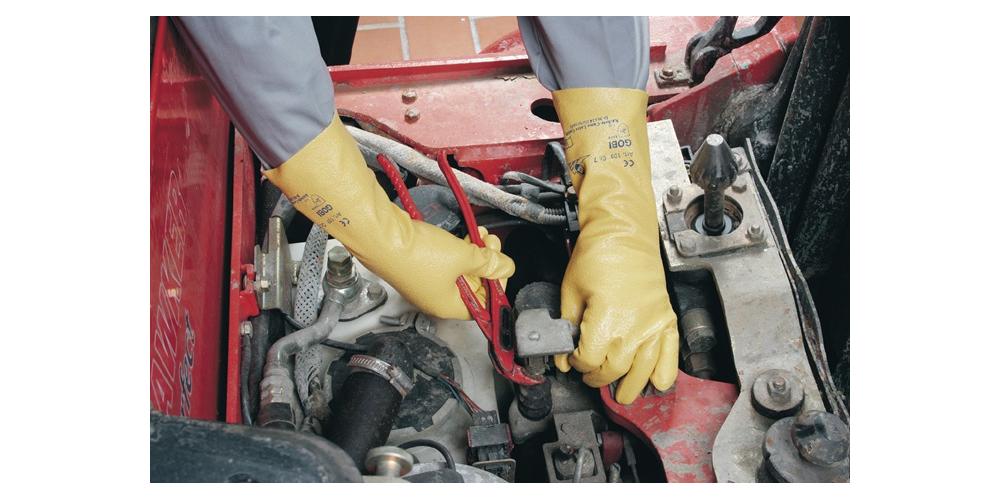 Gant Gobi 109 taille 8 jaune tricot coton avec nitrile EN 388 catégorie EPI II HONEYWELL (Par 10) - 2