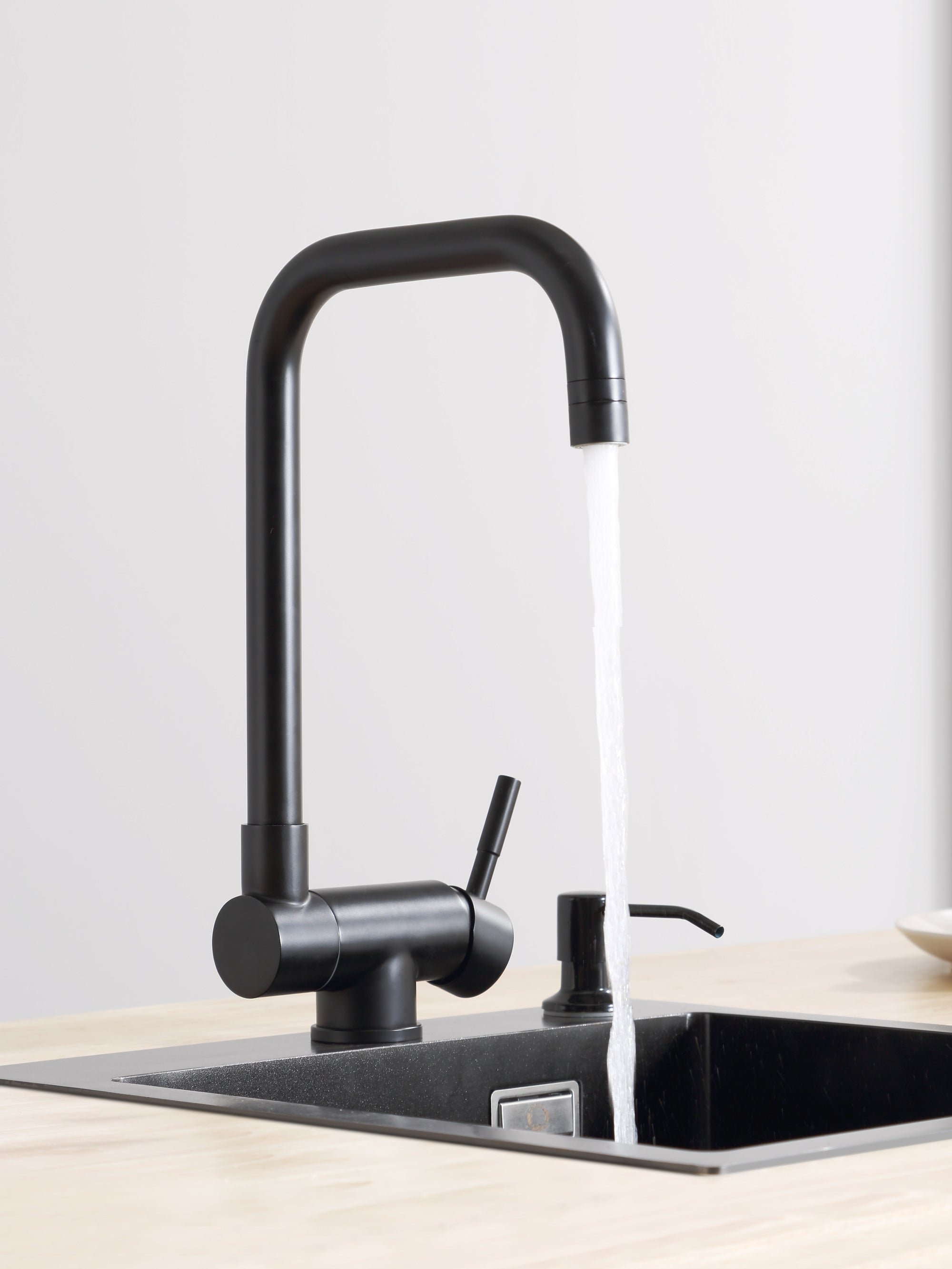 Mitigeur Cuisine Rabattable Noir Robinet Cuisine Pliable avec 2 Jets aux Choix Mitigeur Cuisine Sous Fenêtre avec Bec Orientable,EU Modèle - 4