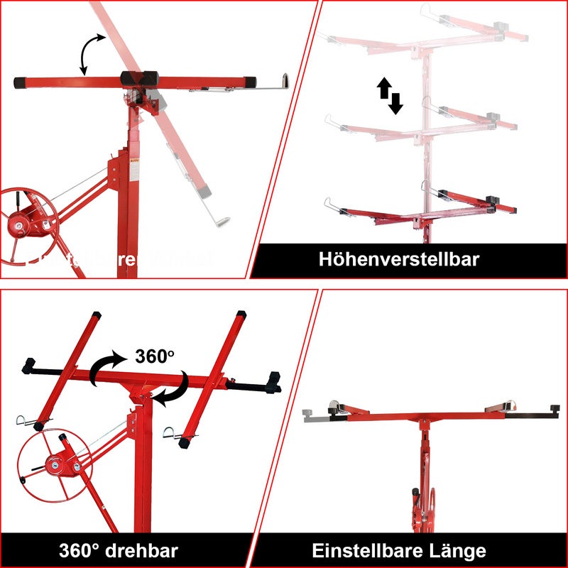 Elevador de placas Cartón yeso Elevador de paneles Elevador de paneles Ayuda para el montaje Panel - 5