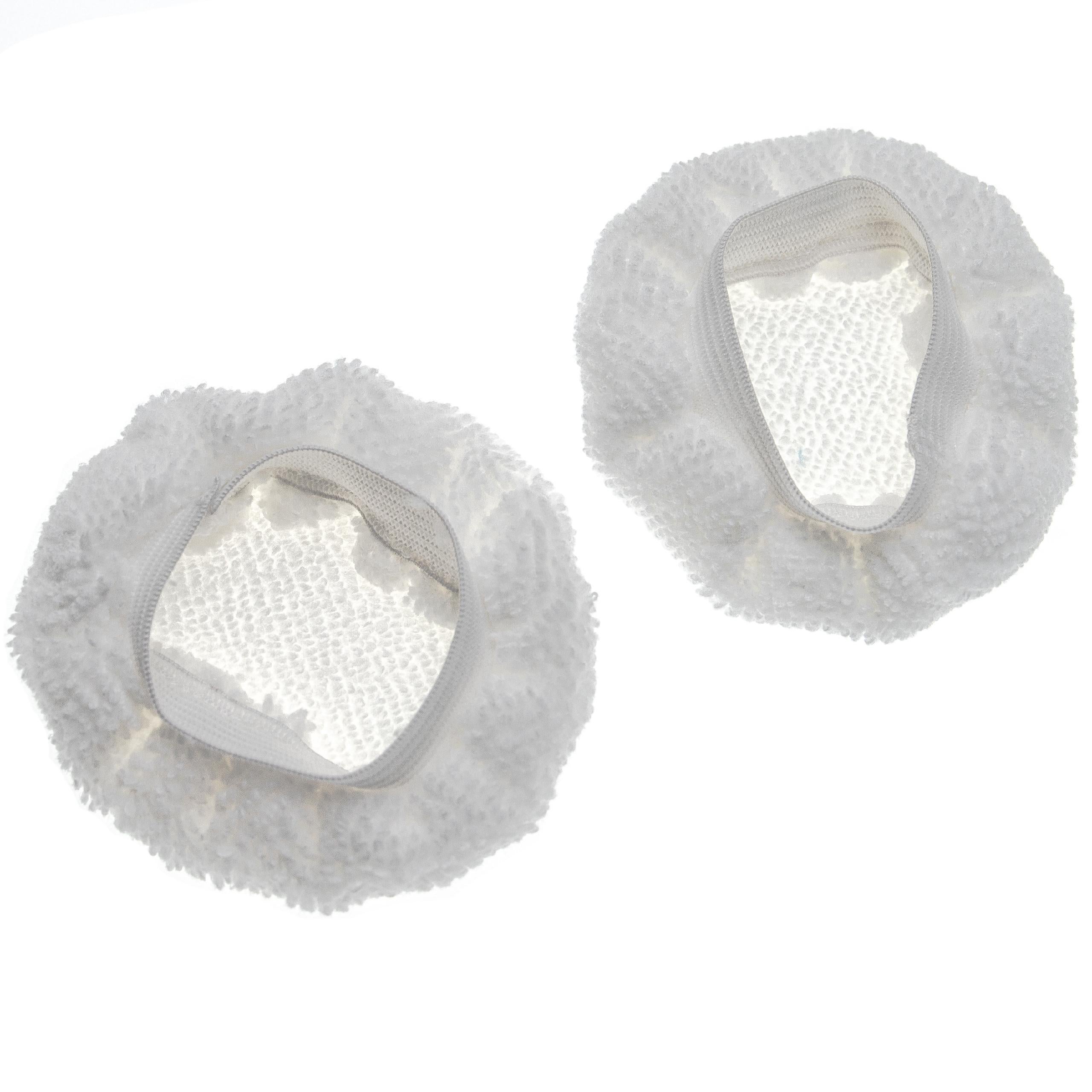 vhbw 2x Housses de rechange compatible avec Kärcher SC 5 Premium Iron Kit, SI 4 EasyFix Premium Iron nettoyeur à vapeur - microfibre, blanc, rond - 2