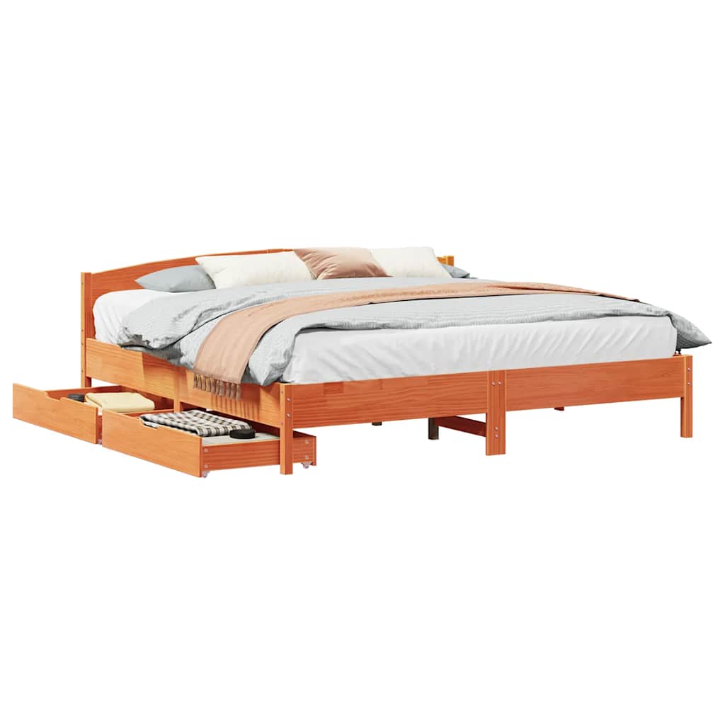Łóżko Drewniane Rama Łóżka Sofa Brązowe Do Sypialni Pokoju 180x200 cm