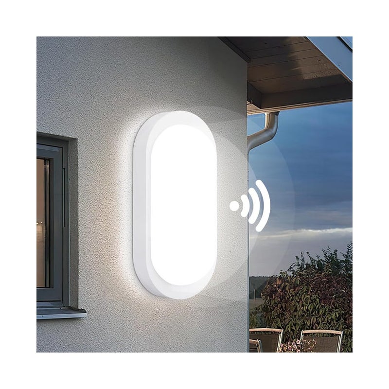 Zewnętrzny reflektor ścienny LED z czujnikiem ruchu IP65, 15 W, lampa ścienna LED z czujnikiem zmierzchu i świtu
