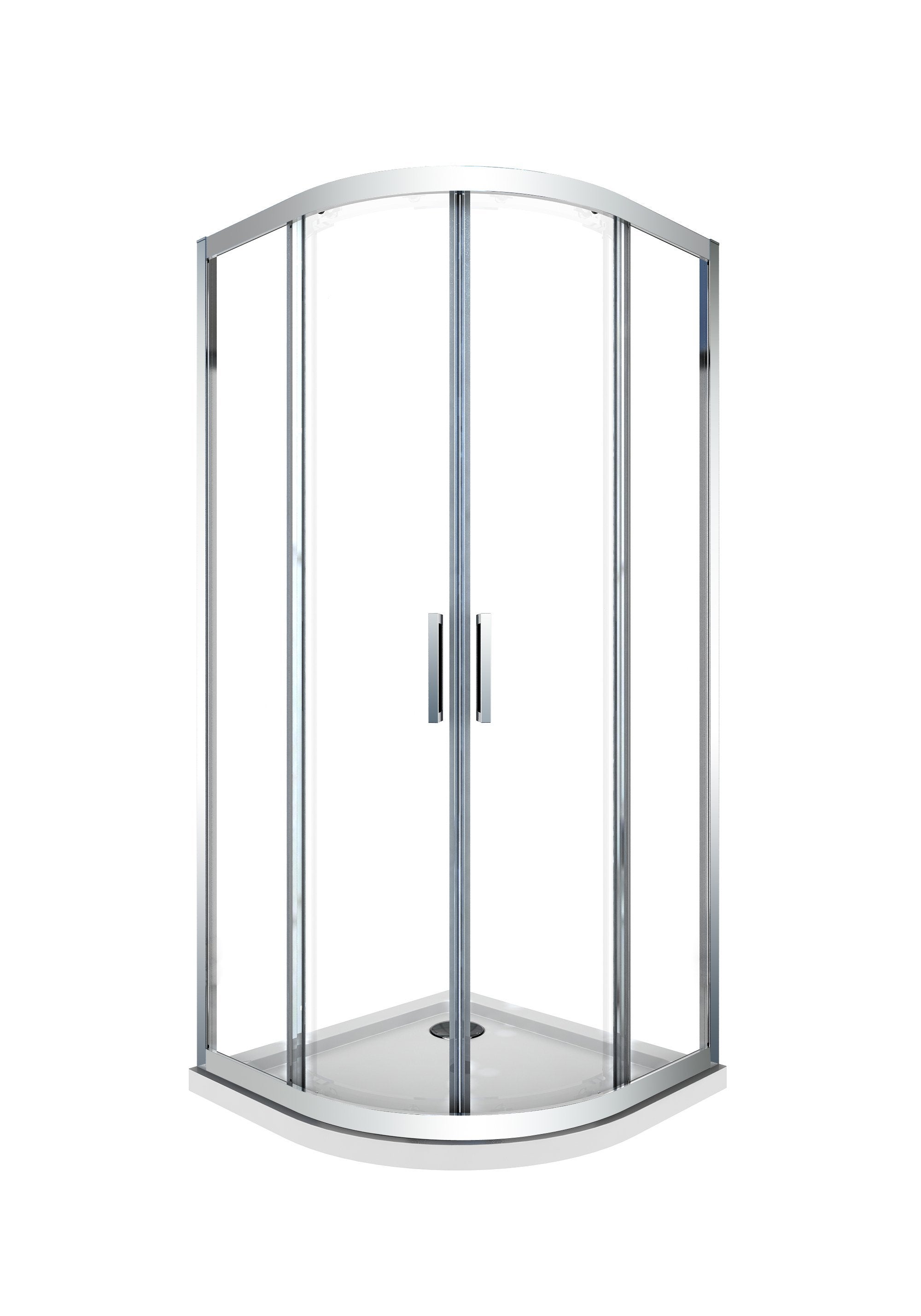 Kabina prysznicowa 6 mm narożna, półokrągła, profil chromowany, odwracalna, wysokość 190 cm, 90x90 cm, bez brodzika.