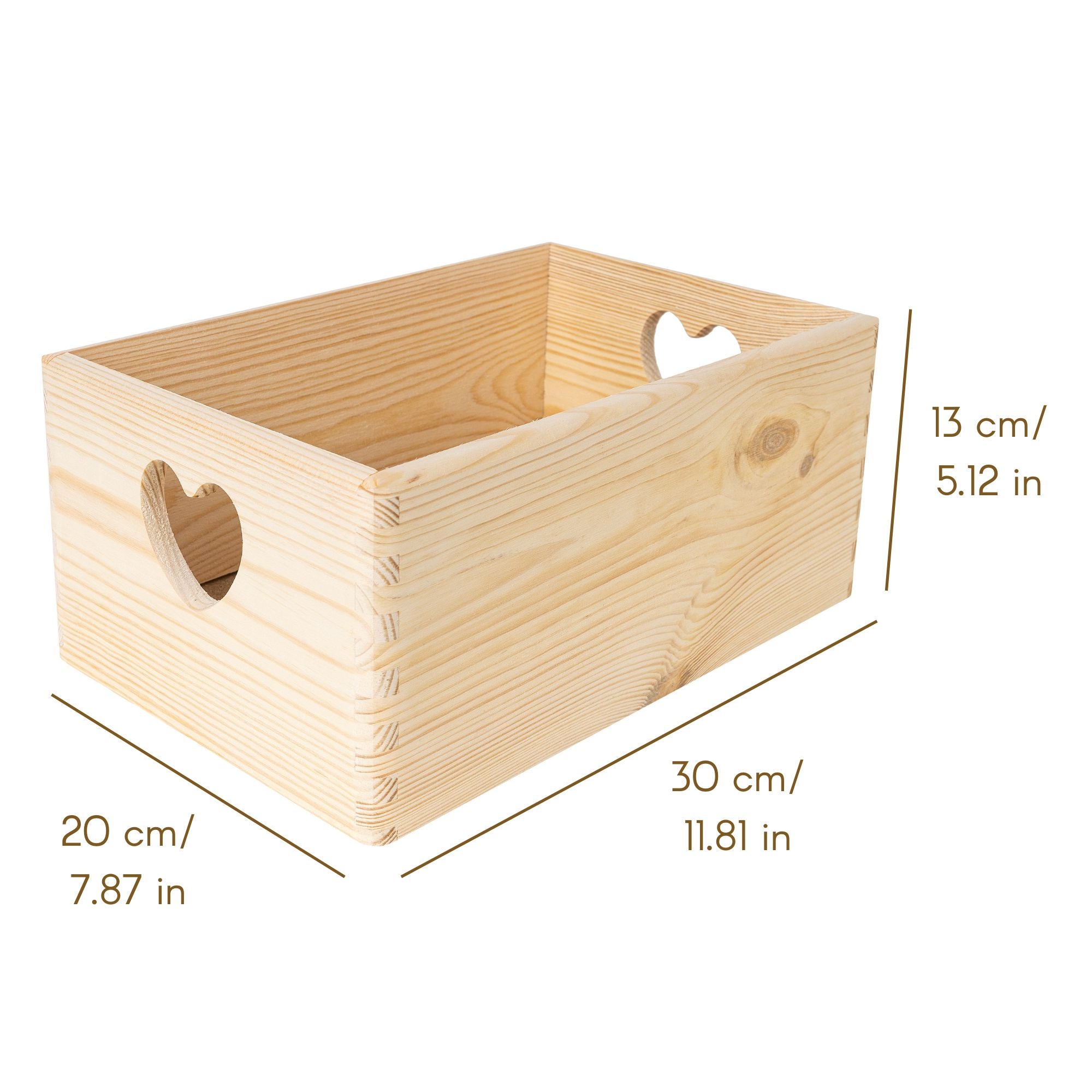 Creative Deco Caisse Bois Rangement 30 x 20 x 14 cm (+/- 1 cm) | Boîte de Rangement Bois | Boite Rangement Cuisine | Caisse de Rangement Bureau - 7