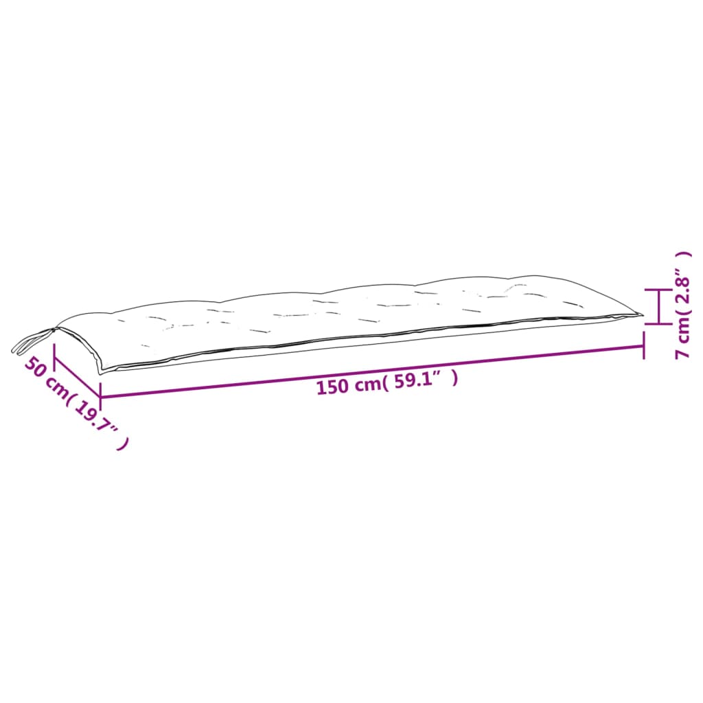 Almofadões banco jardim 2pcs 150x50x7cm tecido oxford antracite vidaXL - 9