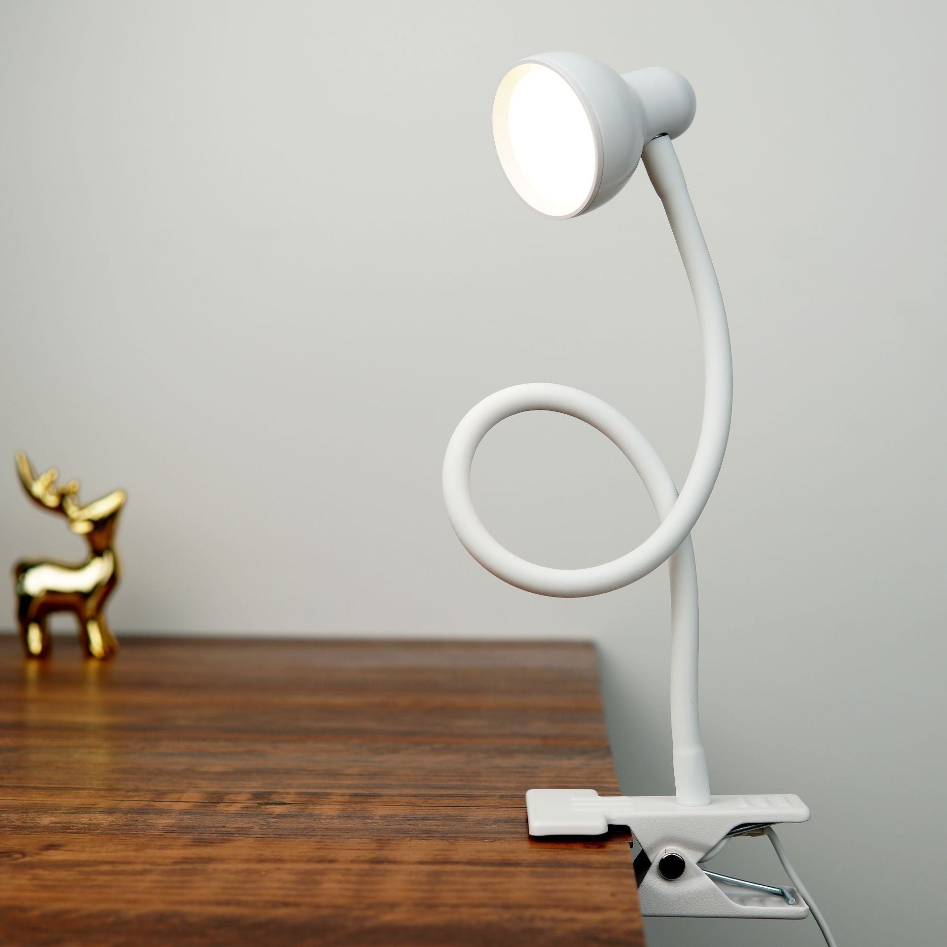 Lampada Da Lettura LED Con Pinza, 3 Colori E 10 Livelli Luminosità, Collo Flessibile 360° Lungo 40 Cm, Perfetta Per Scrivania E Ufficio
