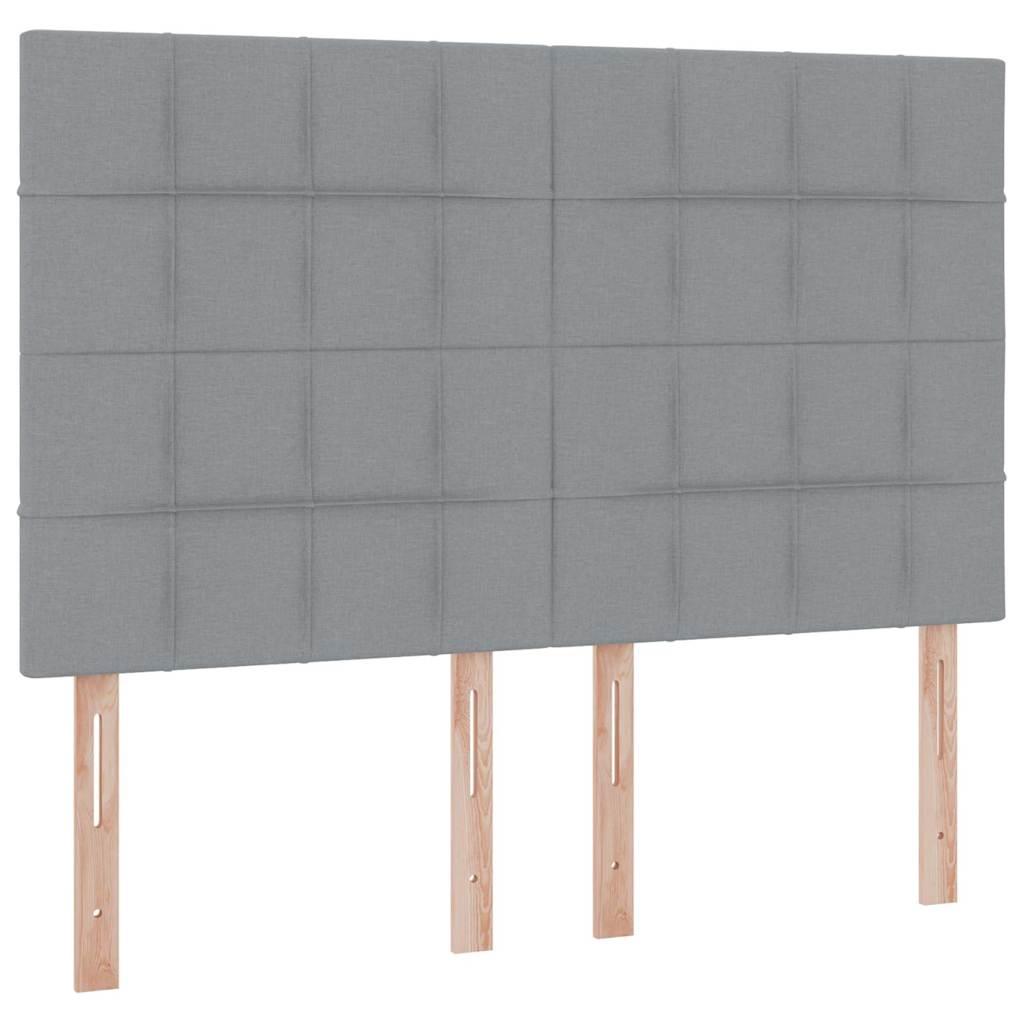 Lit avec rangement et matelas, en tissu gris clair, pour la chambre, 140 × 200 cm - 9