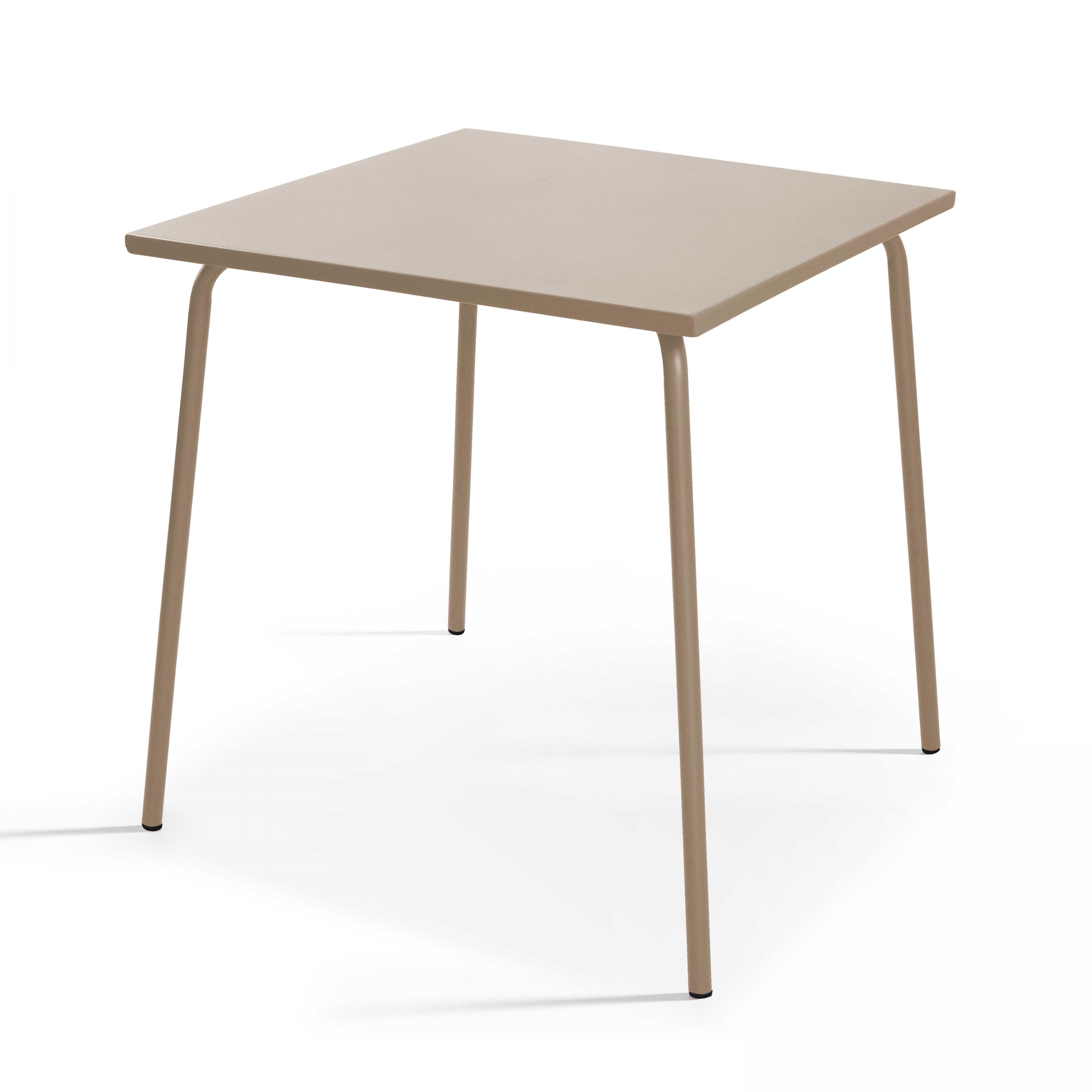 Ensemble table de jardin carrée et 2 chaises acier taupe , Palavas - Oviala - 2