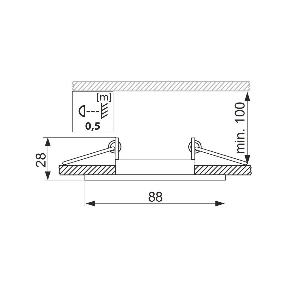 Oprawa sufitowa wpuszczana oczko srebrna satyna 1xGU10x50W okrągła ruchoma IP20 wym: 2,8 x 8,8 x 8,8 cm metal IdeaLED - 2