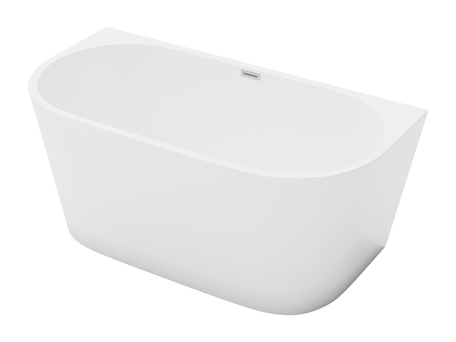 Bañera semi exenta - 175L - 130 x 71,5 x 58 cm - blanco - Acrílico - DIVINA - 3