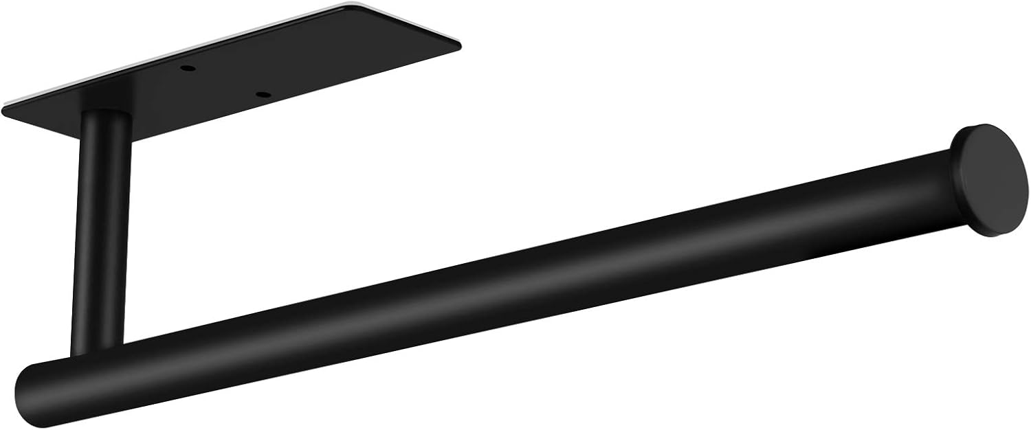 Uchwyt na ręczniki papierowe ze stali nierdzewnej, uchwyt na papier toaletowy, bez wiercenia, odpowiedni do kuchni i łazienki – czarny