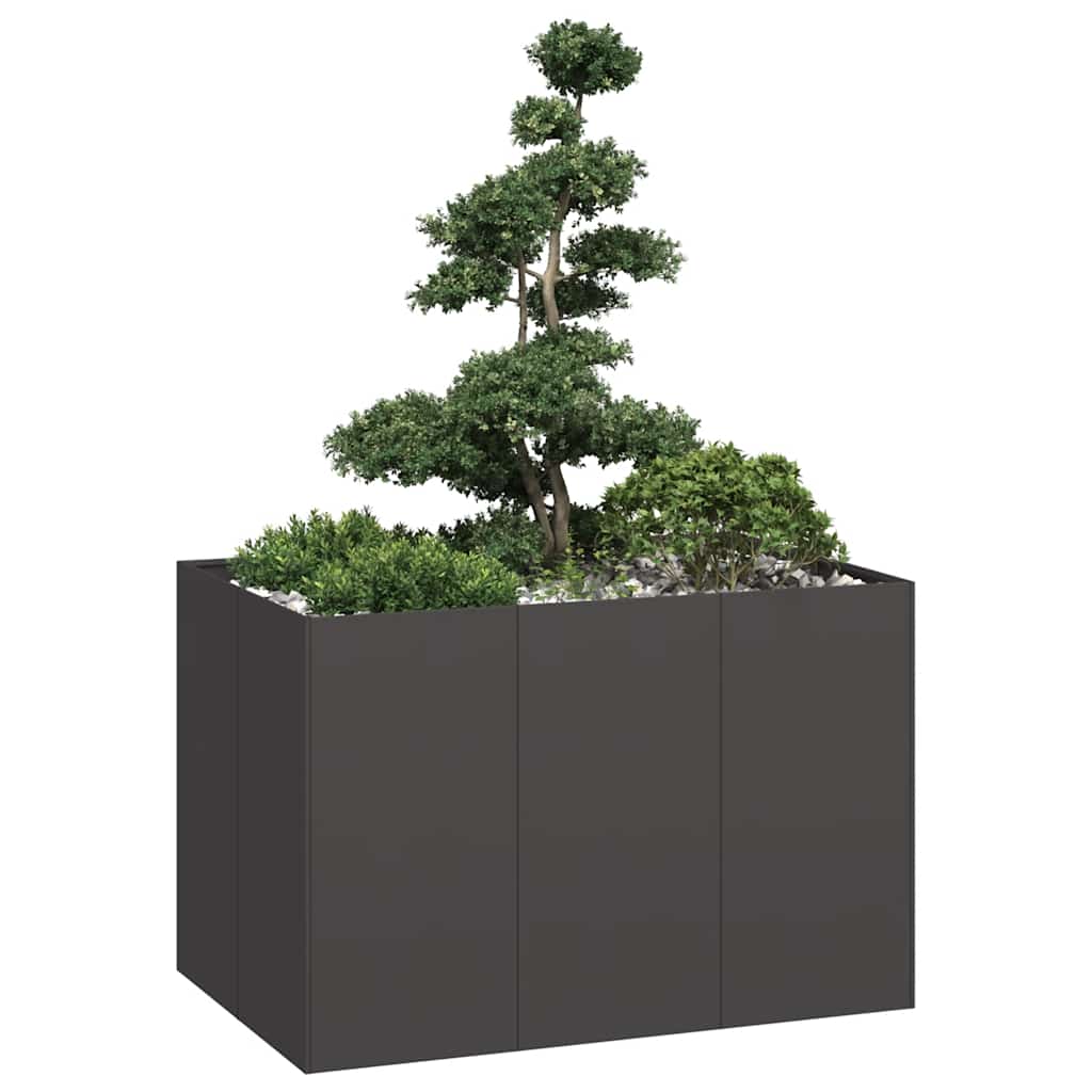 Doniczka Czarna 120x80x80 cm Stalowa vidaXL