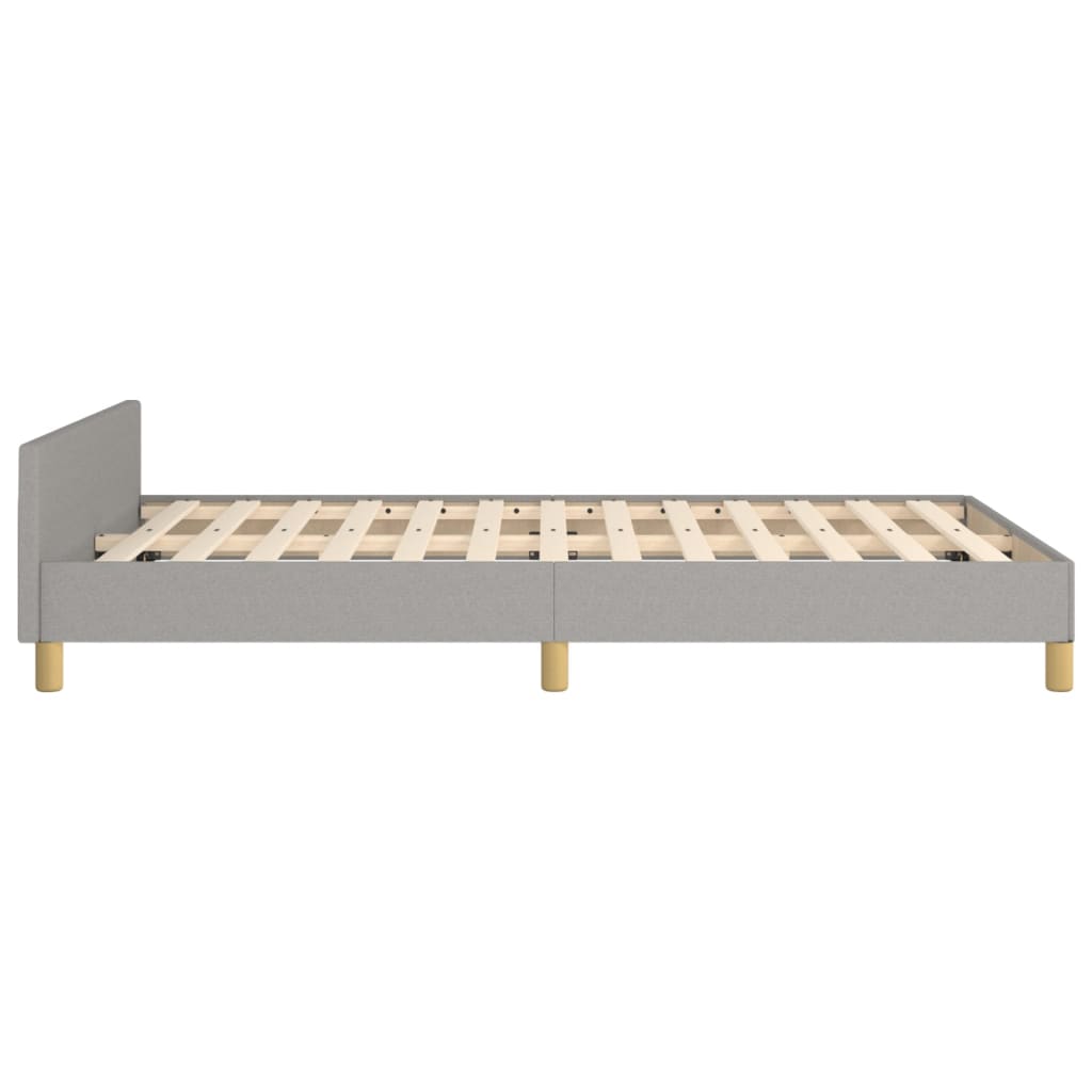 Cadre de lit sans matelas gris clair 120 x 200 cm tissu - 7
