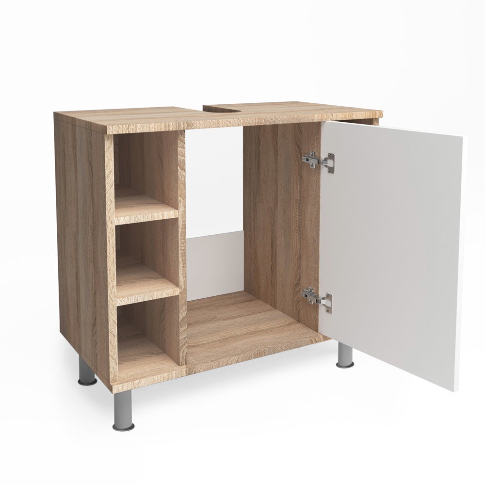 Mobile Sottolavabo E Lavabo Jnka Con Illluminazione Bianco Opaco L 100 X P 46 H 75 Cm 86670406