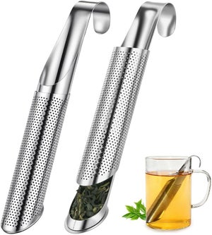 Infusore Tè A Forma Di Teiera In Acciaio Inox | Con Coperchio A Catena E Piastra Antigoccia | Argento