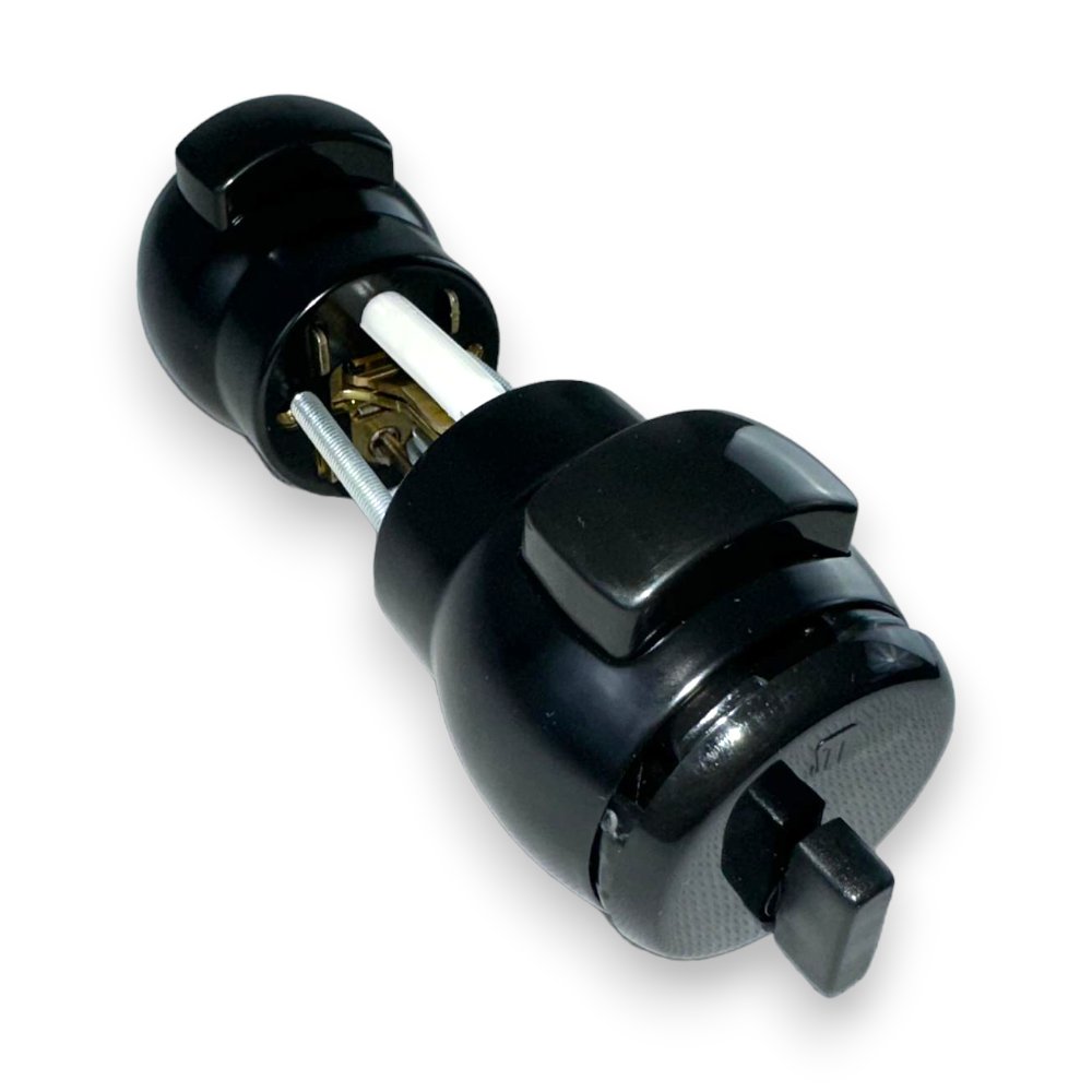 Pomo Piel Negro Botón Oro Mate Gl24 | - Falabella