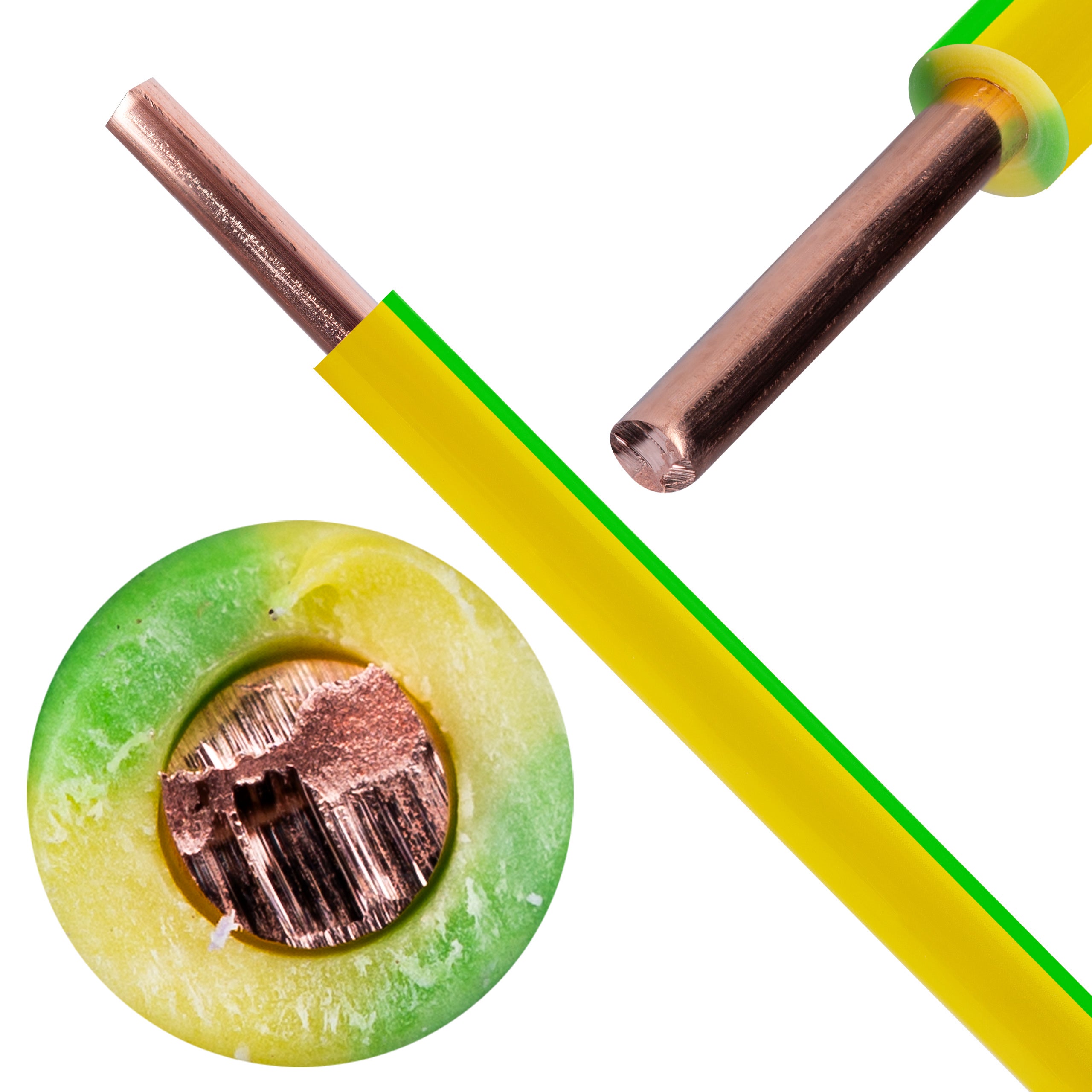 Kabel instalacyjny DY / H07V-U 2,5mm2 jednożyłowy żółto-zielony 450/750V drut Elektrokabel 100m