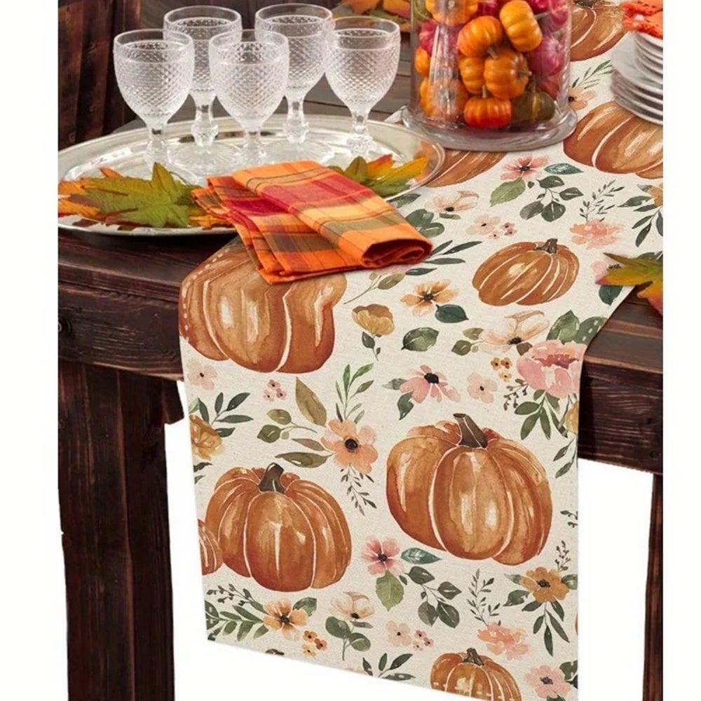 Camino De Mesa Otoño Camino De Mesa Bordado Calabaza Otoño 33 Cm | Meses Sin Interés Decoracion Otoño Casa