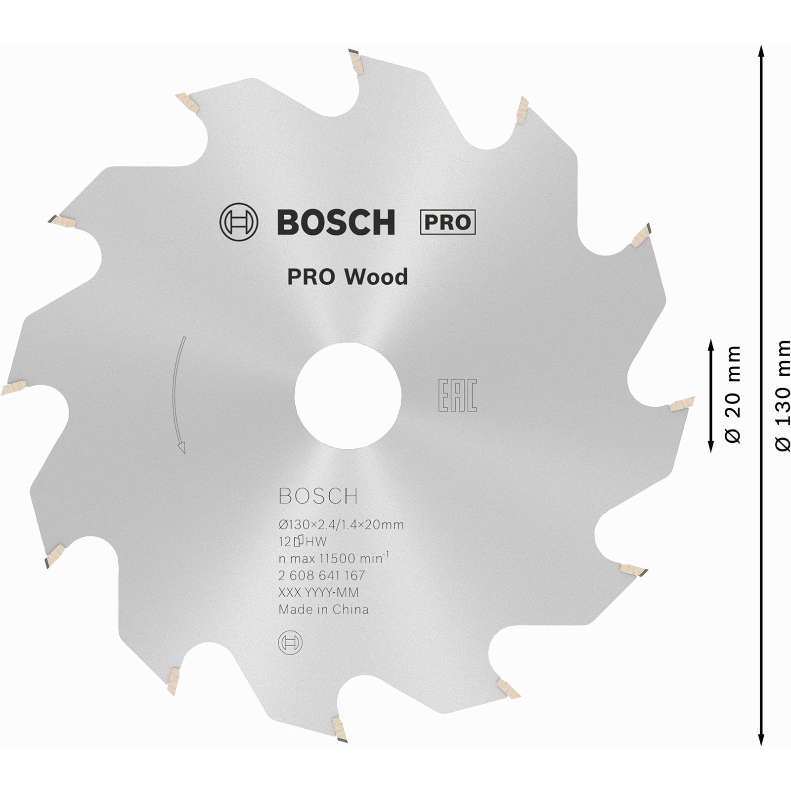 Tarcza pilarska Bosch PRO Wood 130 x 2,4 x 20 mm - 2608641167 - 5