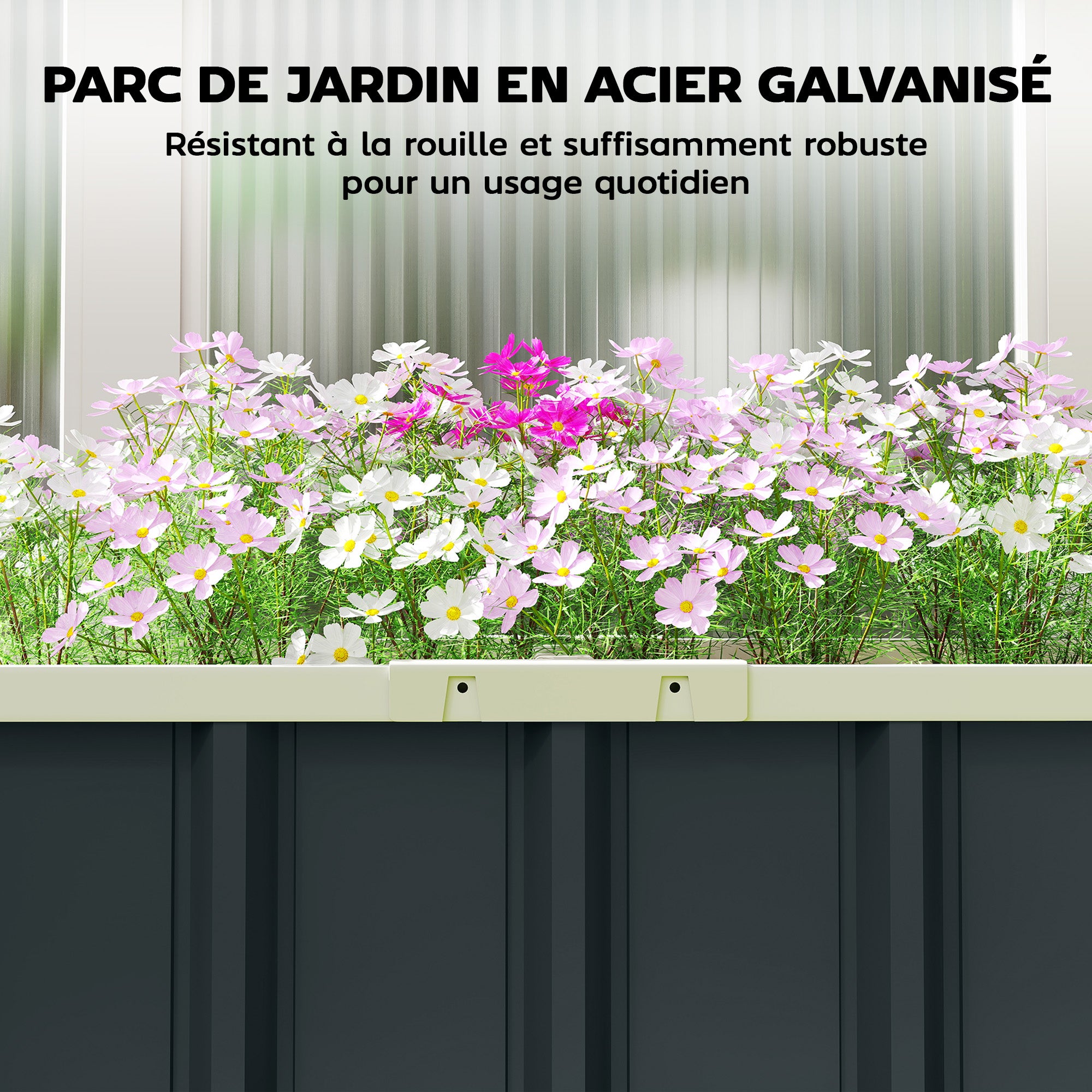 Jardinière surélevée acier galvanisé Outsunny - 6