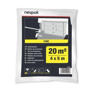 Nespoli Telo Copritutto 4x5m – Impermeabile E Trasparente Per Ristrutturazioni, Imbiancatura E Traslochi, Protegge Pavimenti E Mobili