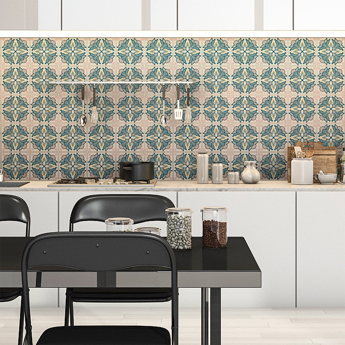 30 vinilos baldosas de cemento azulejos aretha - adhesivo de pared - revestimiento sticker mural decorativo - 30stickers15x15cm