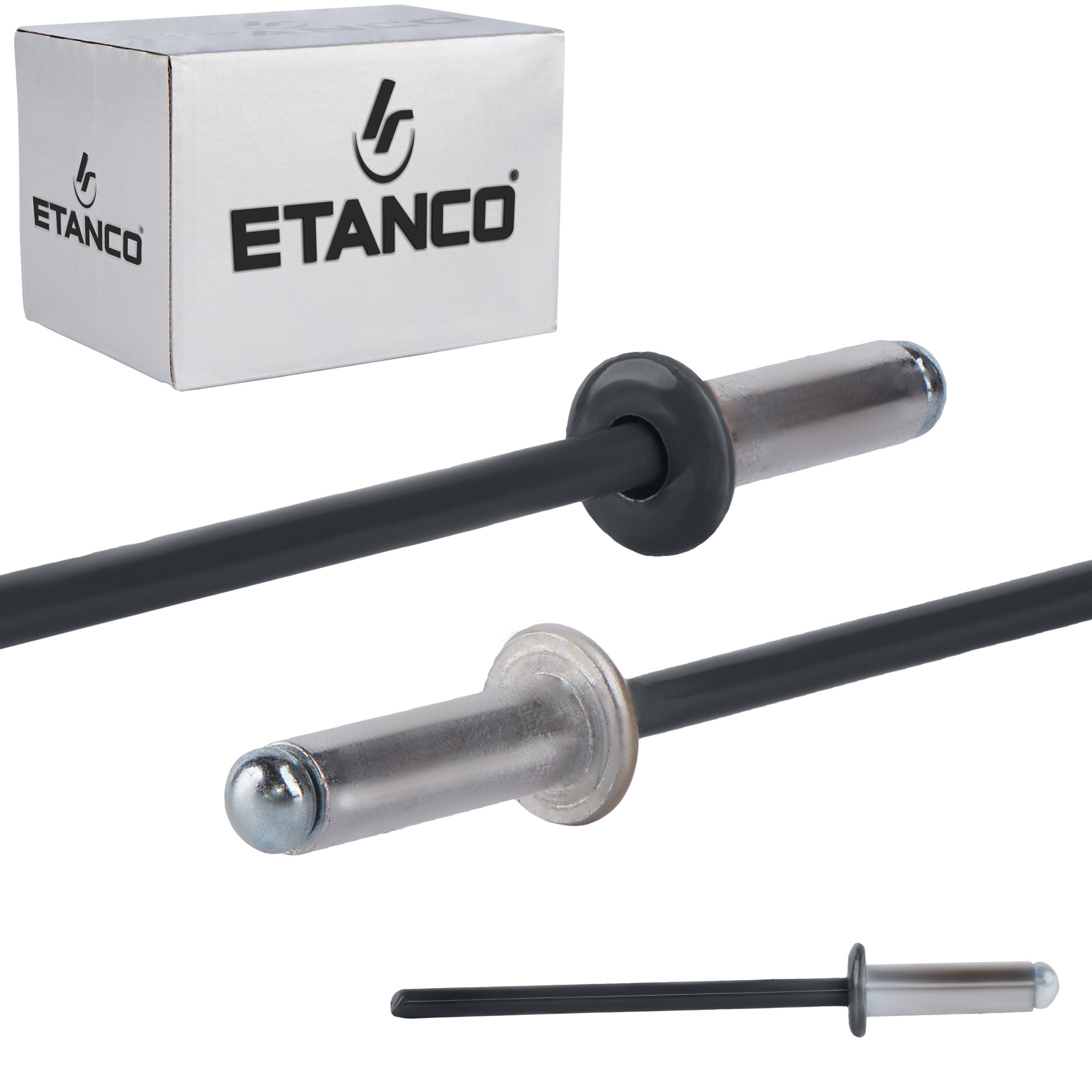 Nity otwarte aluminiowe Etanco Lakierowane RAL 7016 4,0x12 mm 500szt