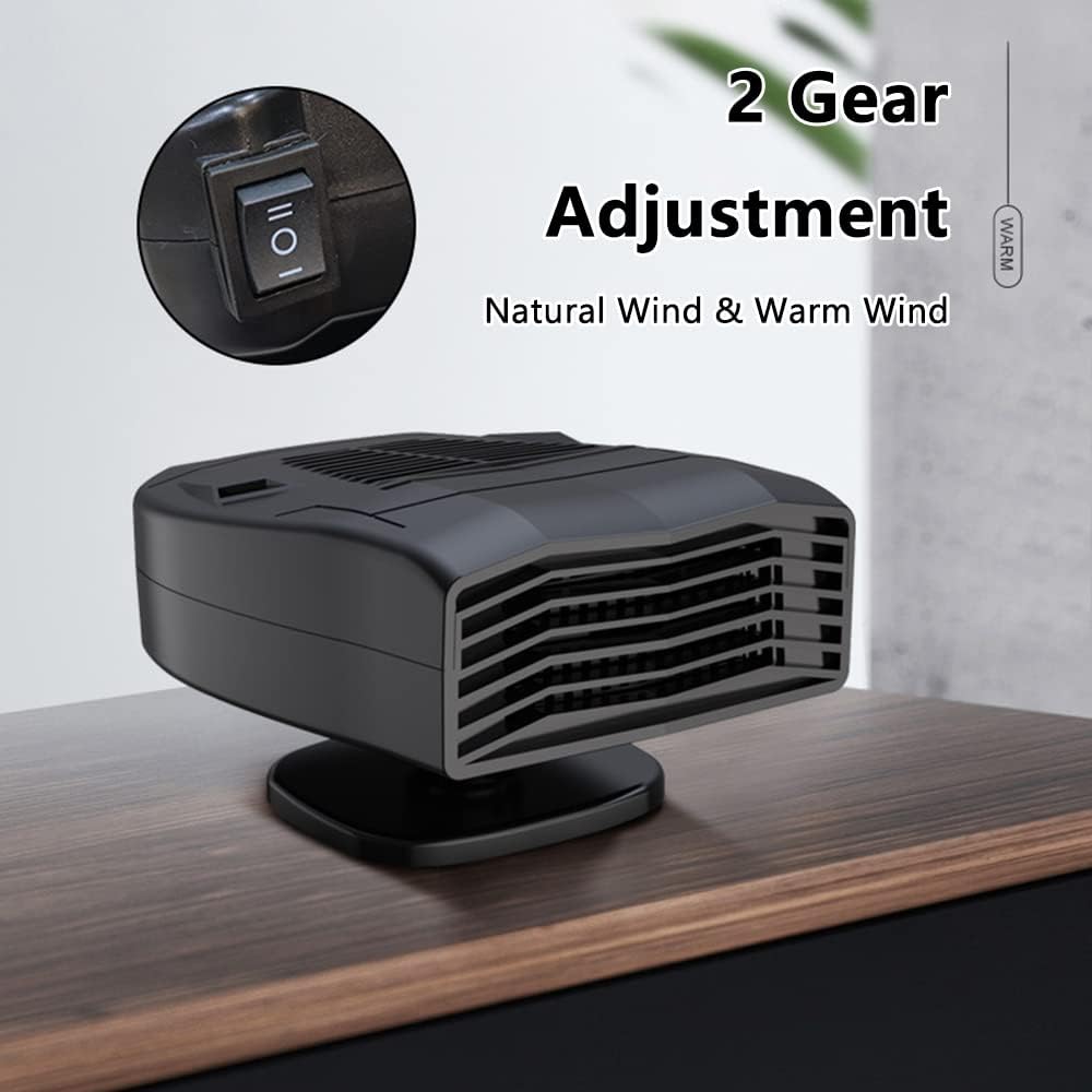 Przenośny ogrzewacz samochodowy, odmrażacz szyby przedniej, odmrażacz szyb, regulowany w zakresie 360°, 12 V - 4