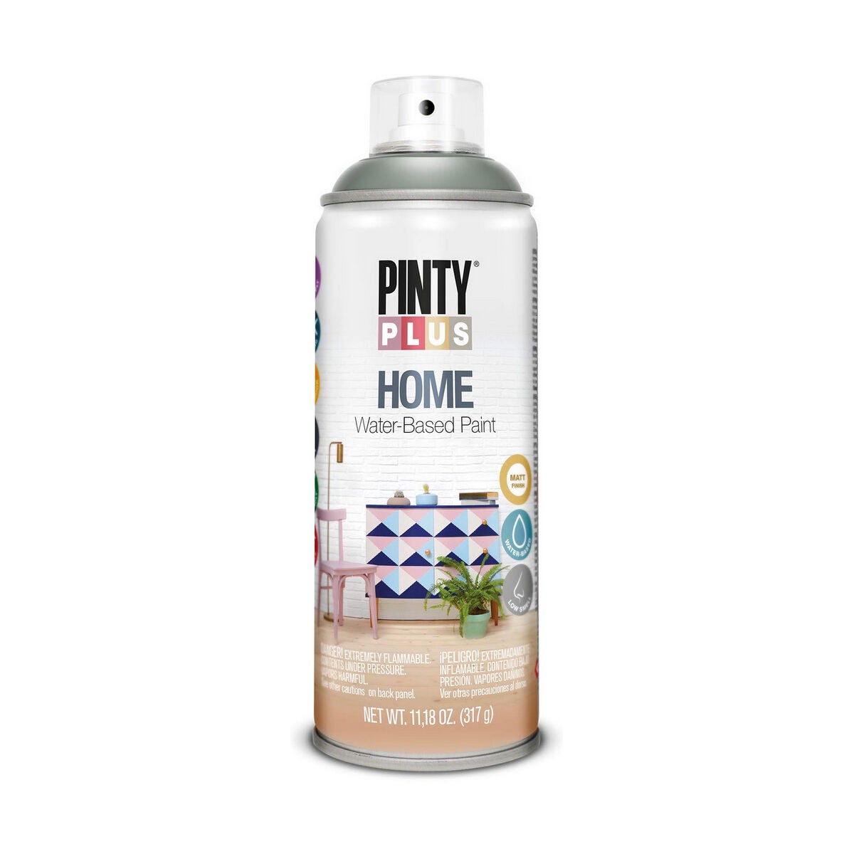Pintyplus HOME dekoracyjna farba w sprayu 0.4L matowe GREEN WOOD