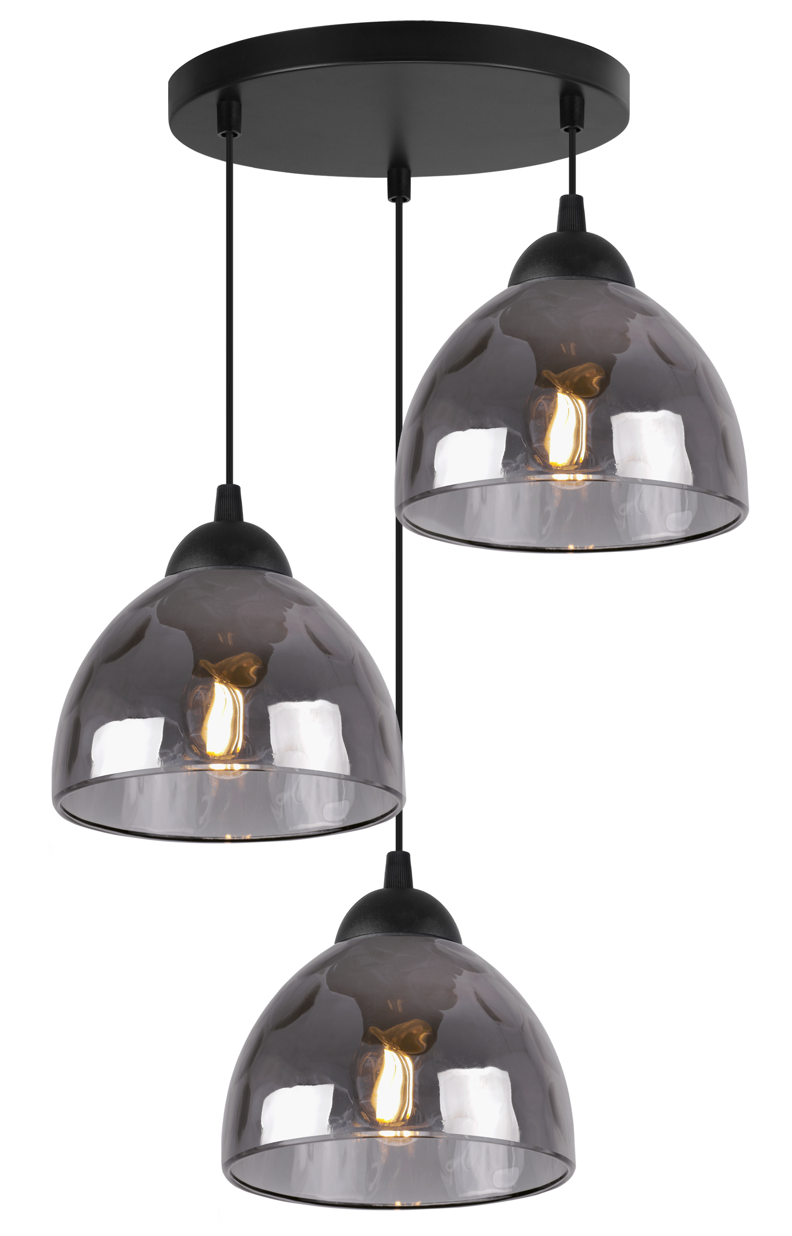 Lampa sufitowa wisząca Venice modern 3xE27 klosz półokrągły czarny/grafitowy Light Home LH