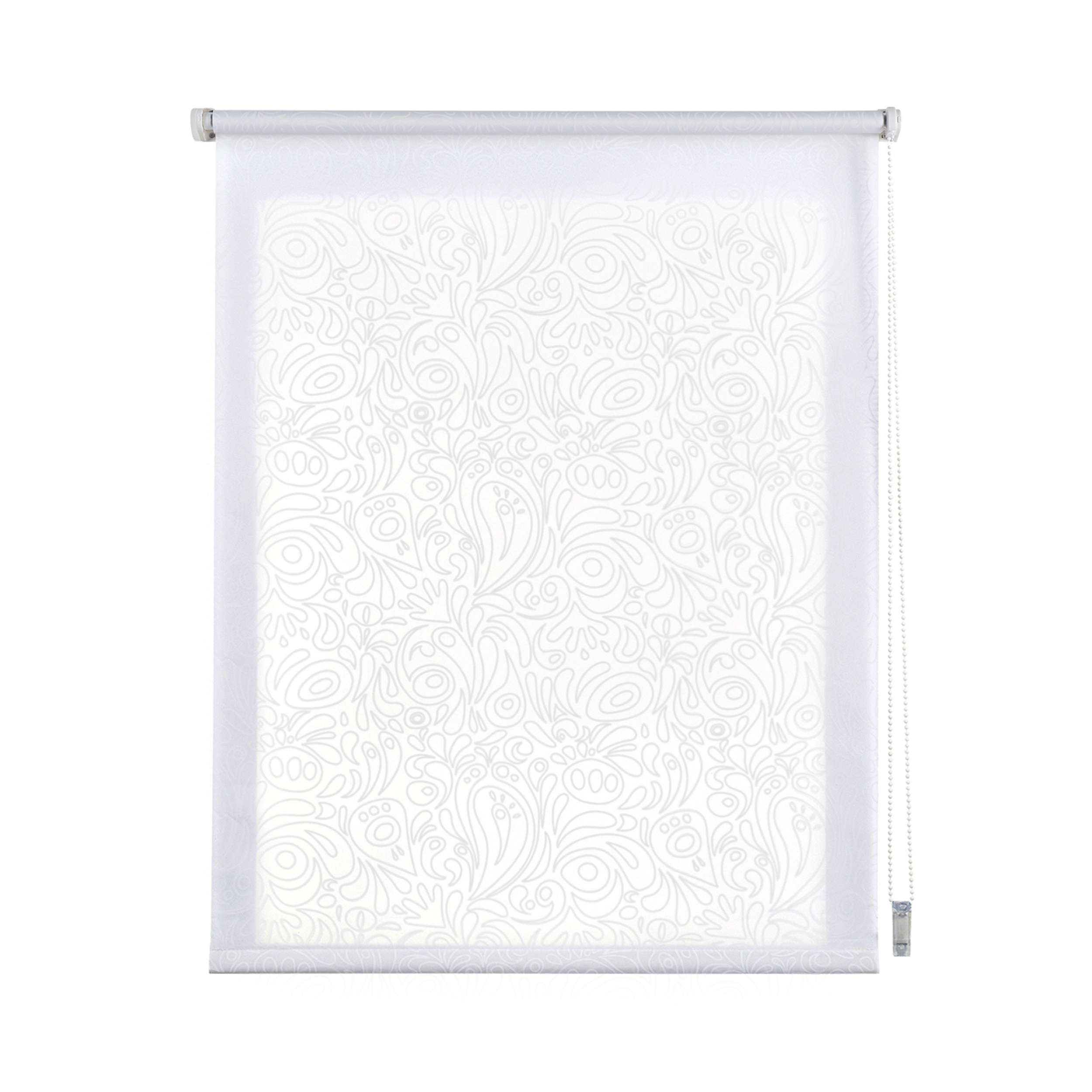 Estores enrollables estampado, estor con dibujos traslúcido blanco cachemira, 150 x 180 cm