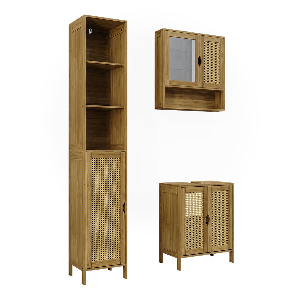 Vicco Badmöbel-Set Liora, Bambus, 3 części