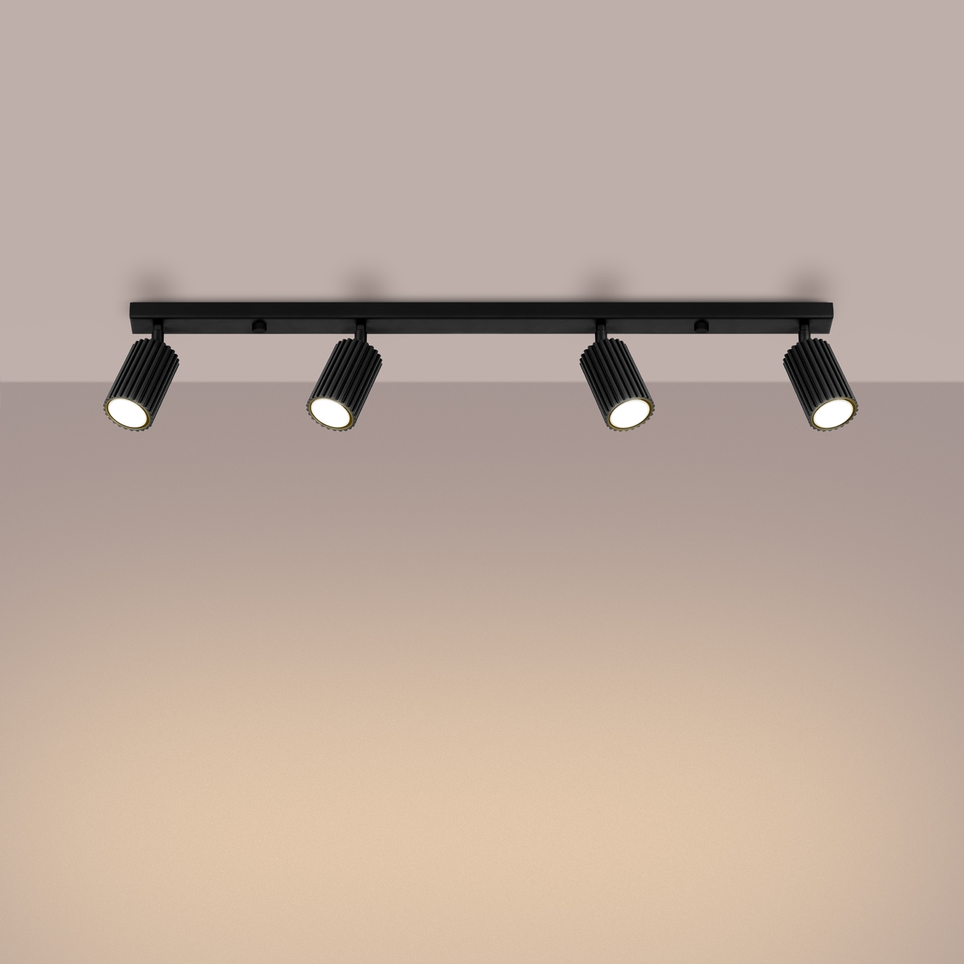 Plafon GLOOW 4L czarny LED 3000K - 81x6.5x16.5cm Sollux
