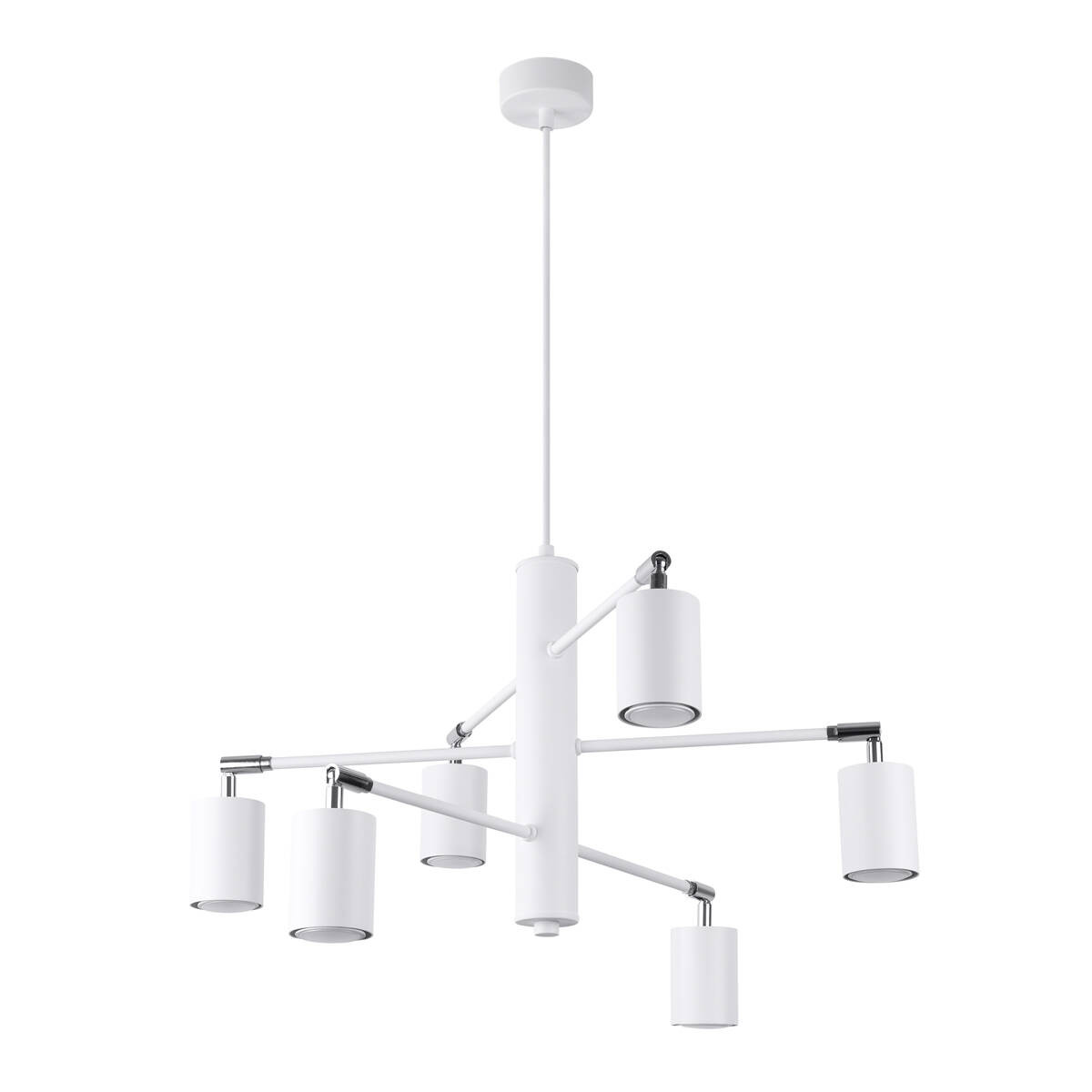 Lampa wisząca Lemmi biała 6xGU10x10W nowoczesna wym: 125 x 77 x 77 cm metal Sollux Lighting