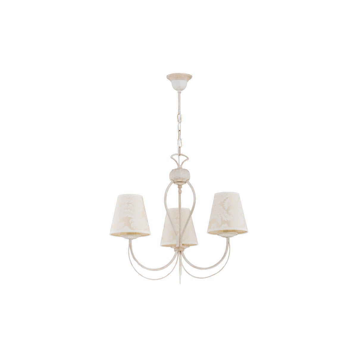 Lampa wisząca Irma biały antyczny-ecru 3xE14x10W wym: 73 x 52 x 52 cm metal Alfa